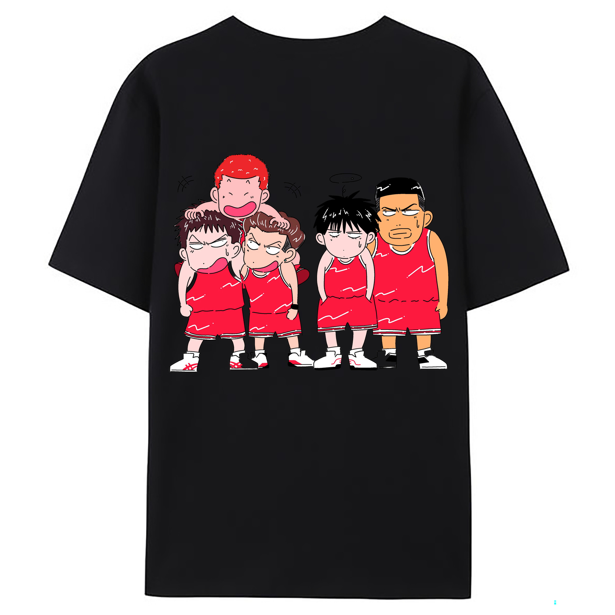 （画像用） SLAM DUNK／スラムダンク 綿100％ メンズ半袖Tシャツ（バックプリント） 通気性