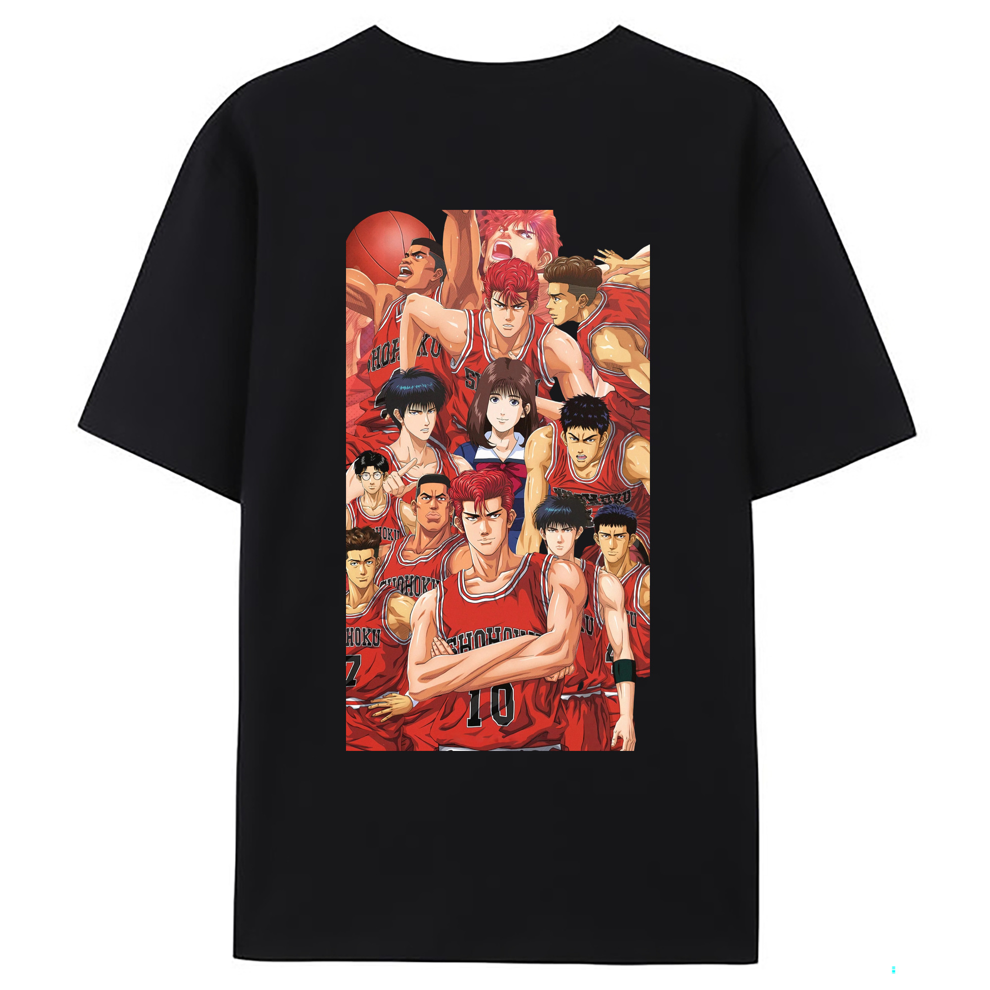 （画像用） SLAM DUNK／スラムダンク 綿100％ メンズ半袖Tシャツ（バックプリント） 通気性