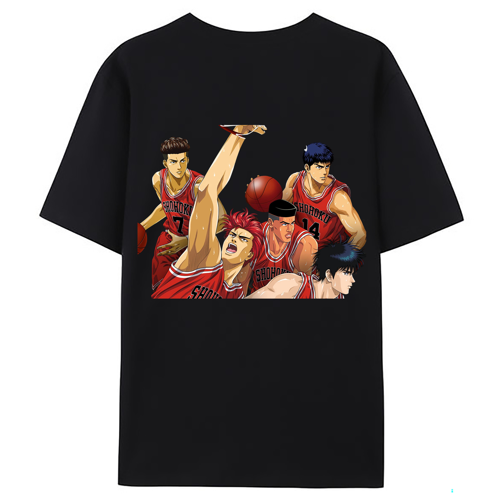 （画像用） SLAM DUNK／スラムダンク 綿100％ メンズ半袖Tシャツ（バックプリント） 通気性
