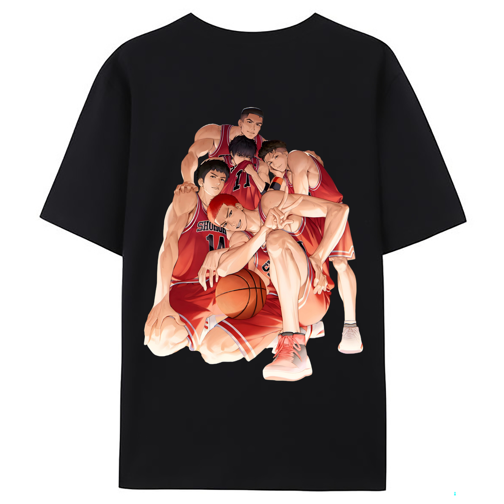 （画像用） SLAM DUNK／スラムダンク 綿100％ メンズ半袖Tシャツ（バックプリント） 通気性