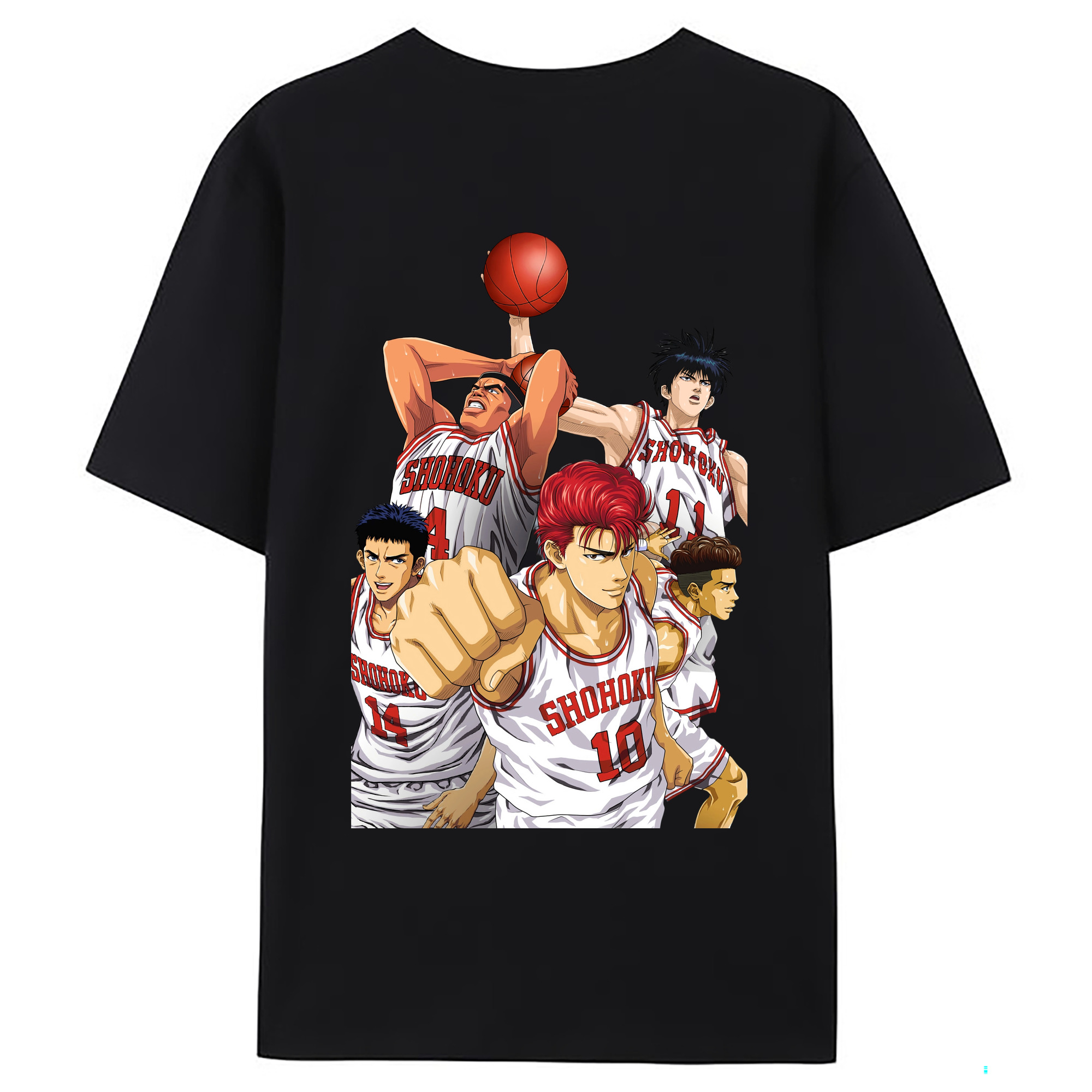 （画像用） SLAM DUNK／スラムダンク 綿100％ メンズ半袖Tシャツ（バックプリント） 通気性