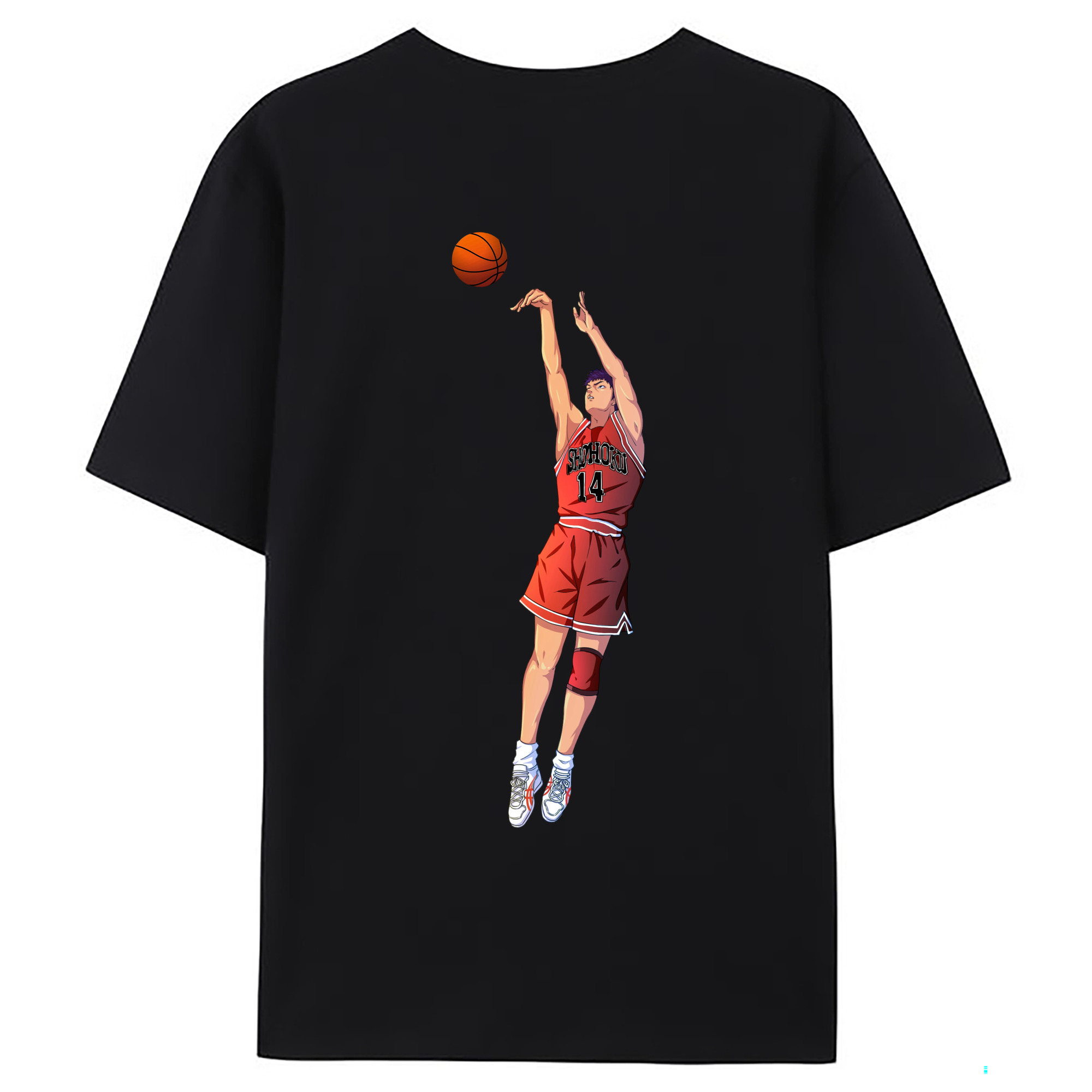 （画像用） SLAM DUNK／スラムダンク 綿100％ メンズ半袖Tシャツ（バックプリント） 通気性
