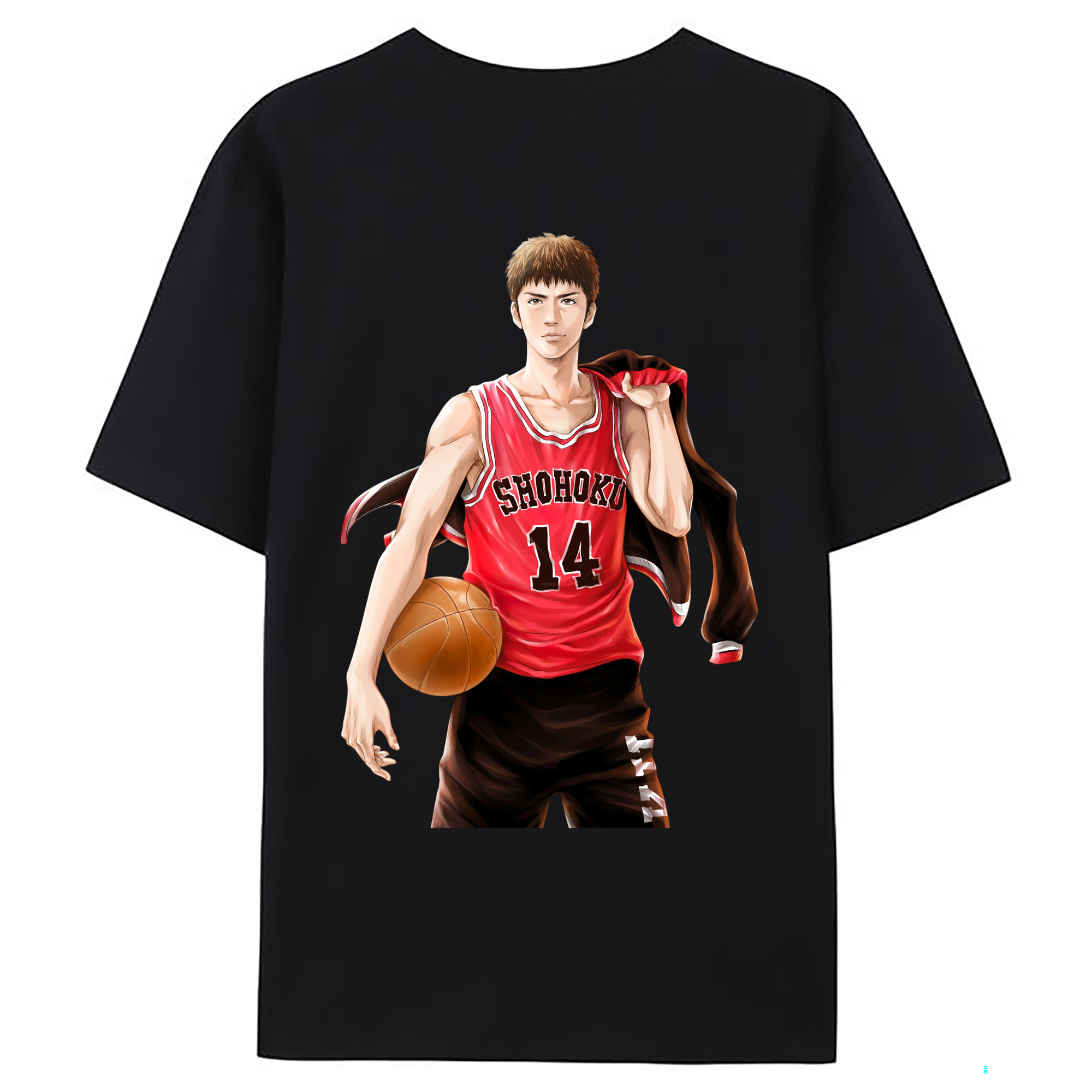 （画像用） SLAM DUNK／スラムダンク 綿100％ メンズ半袖Tシャツ（バックプリント） 通気性