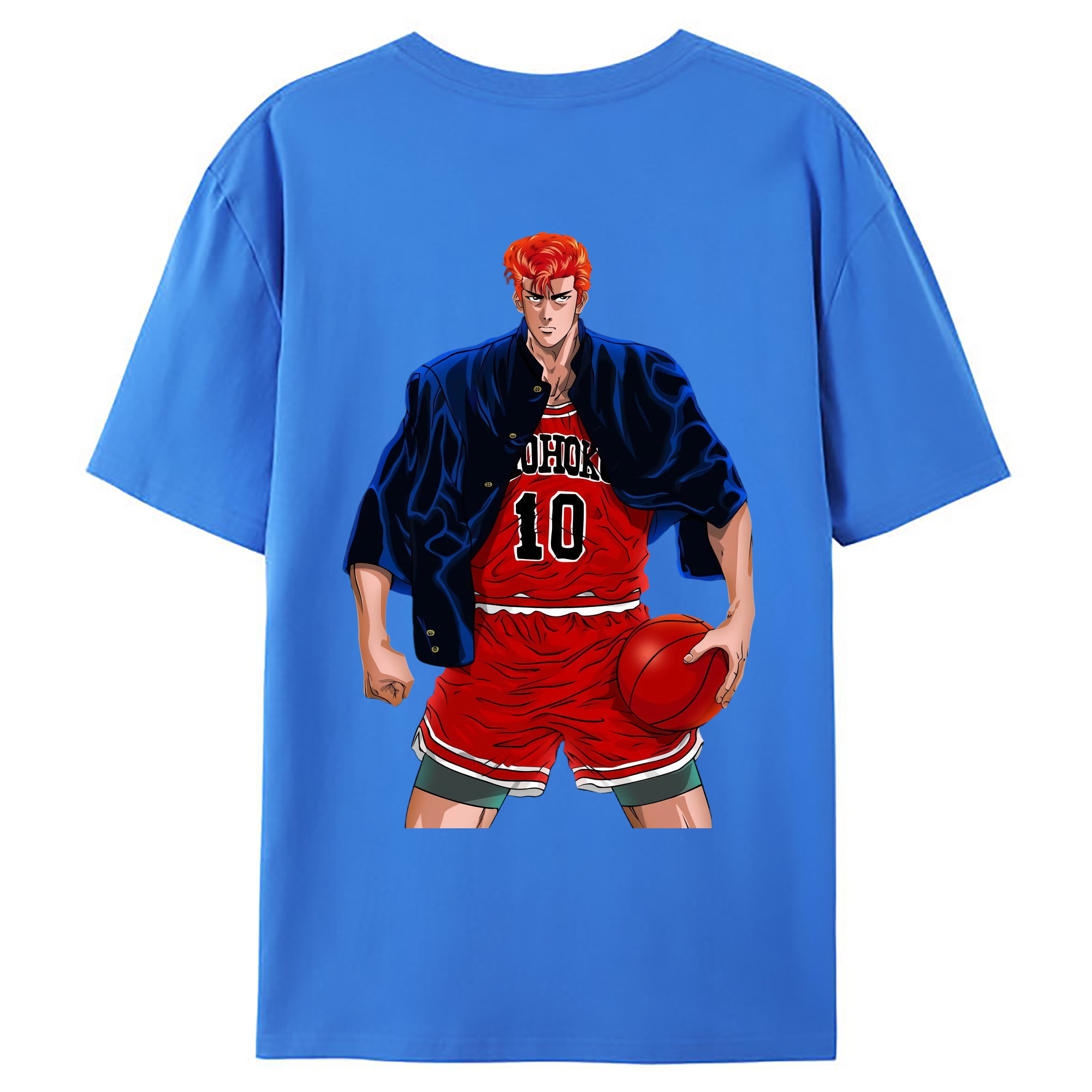 （画像用） SLAM DUNK／スラムダンク 綿100％ メンズ半袖Tシャツ（バックプリント） 通気性
