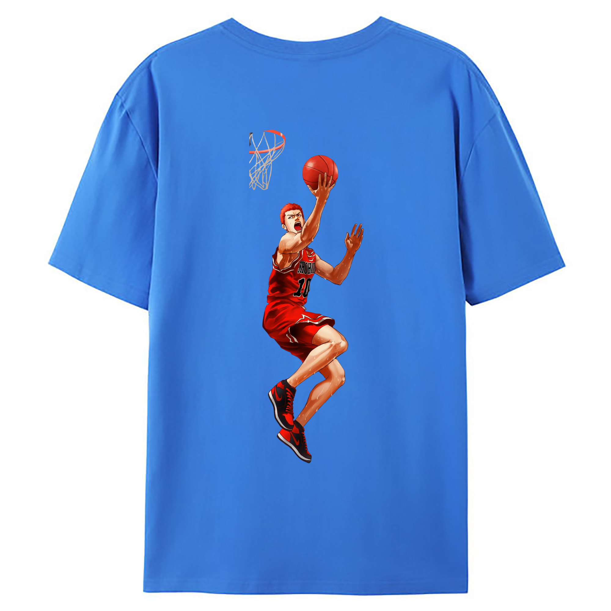 （画像用） SLAM DUNK／スラムダンク 綿100％ メンズ半袖Tシャツ（バックプリント） 通気性