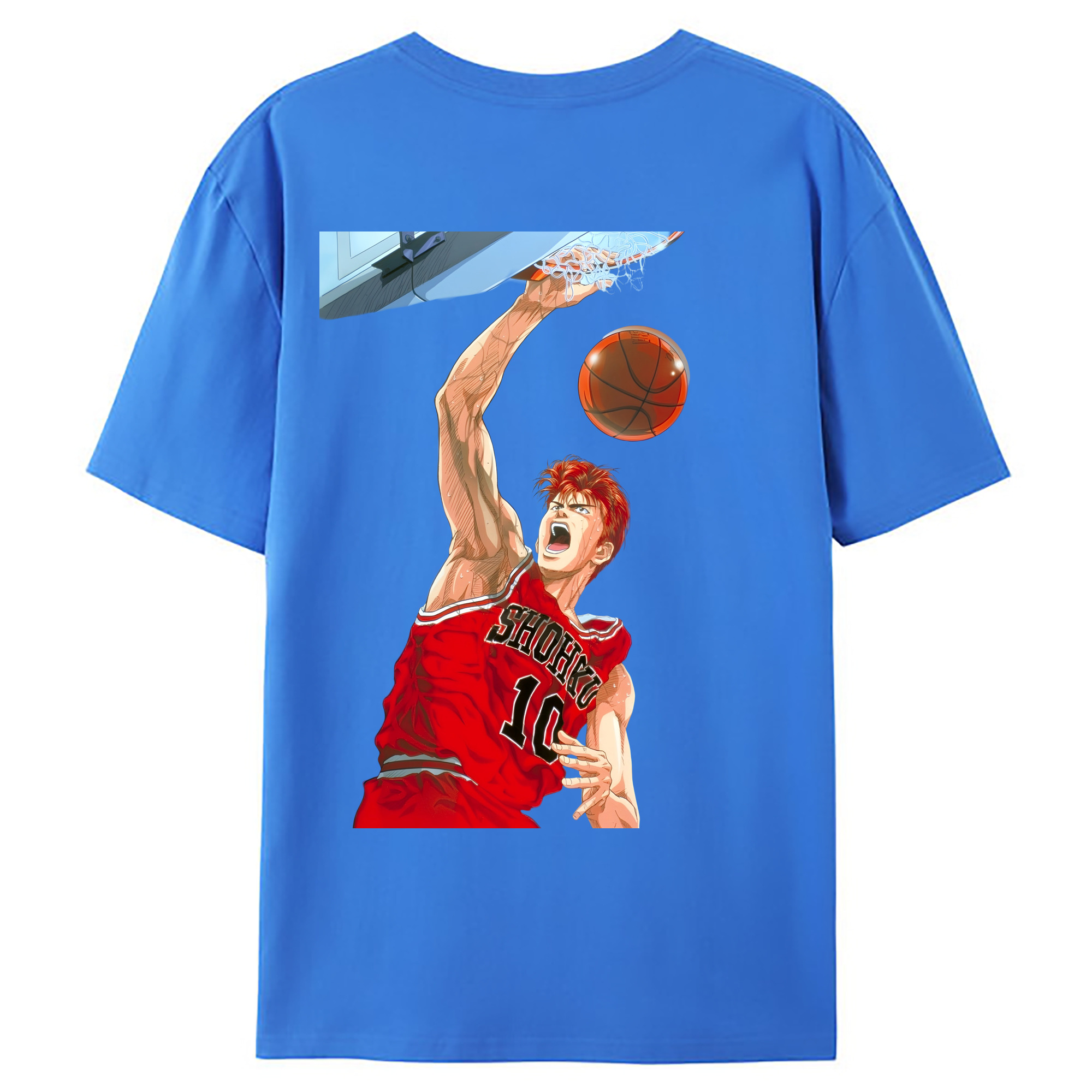 （画像用） SLAM DUNK／スラムダンク 綿100％ メンズ半袖Tシャツ（バックプリント） 通気性