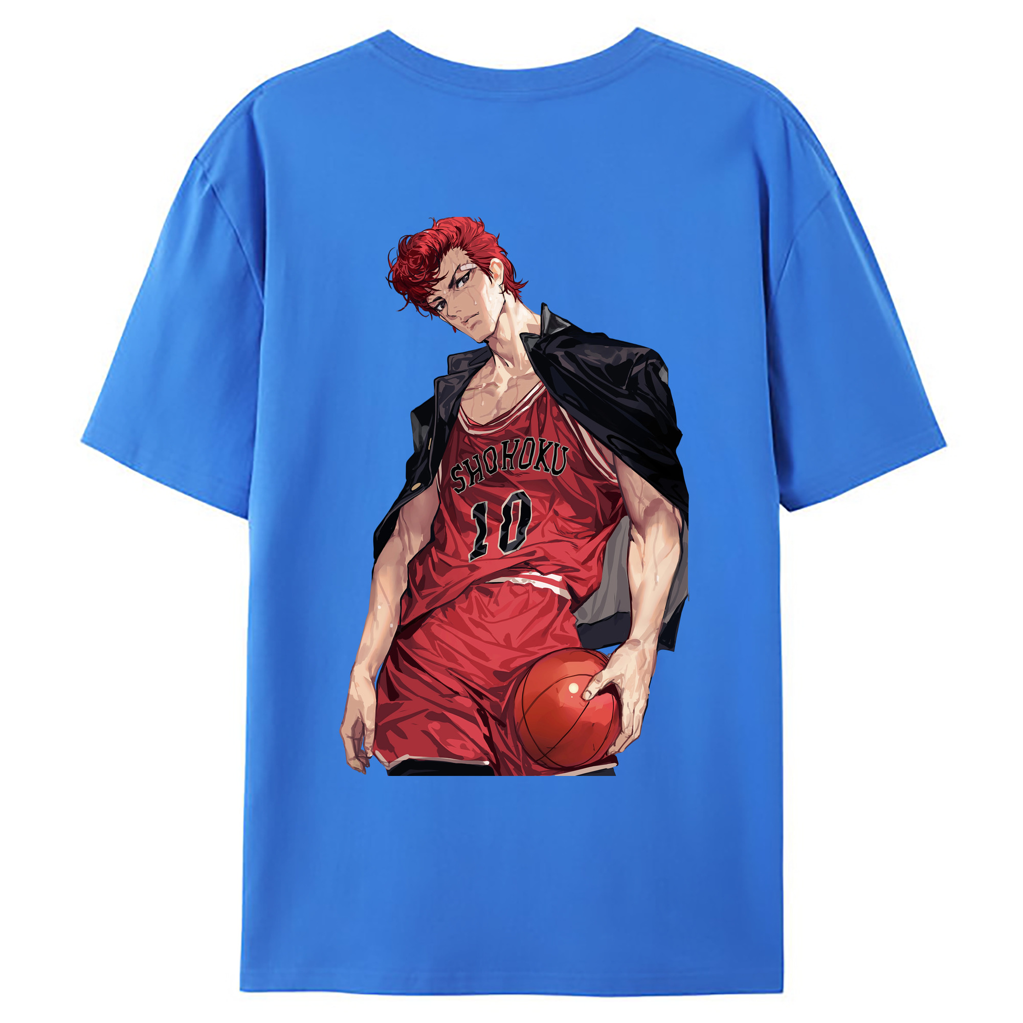 （画像用） SLAM DUNK／スラムダンク 綿100％ メンズ半袖Tシャツ（バックプリント） 通気性