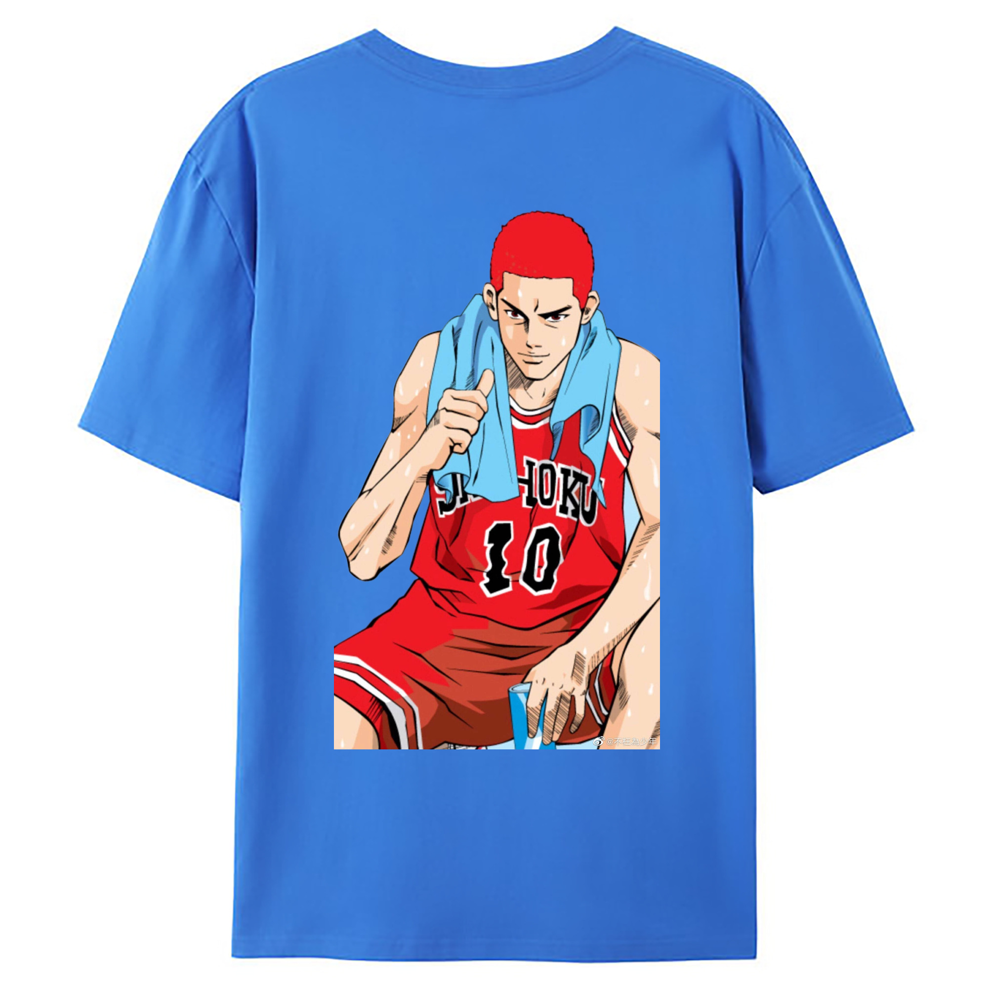 （画像用） SLAM DUNK／スラムダンク 綿100％ メンズ半袖Tシャツ（バックプリント） 通気性