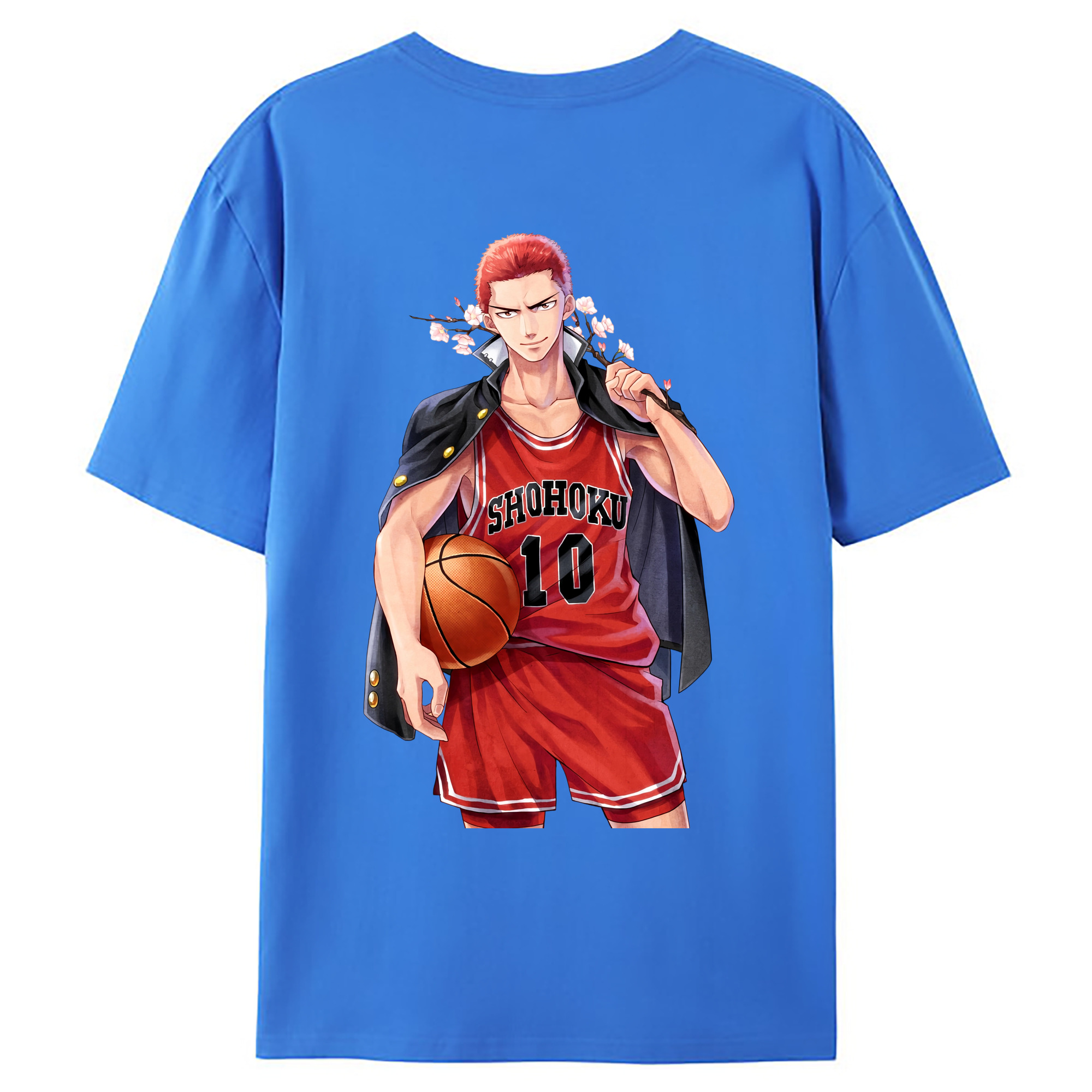（画像用） SLAM DUNK／スラムダンク 綿100％ メンズ半袖Tシャツ（バックプリント） 通気性