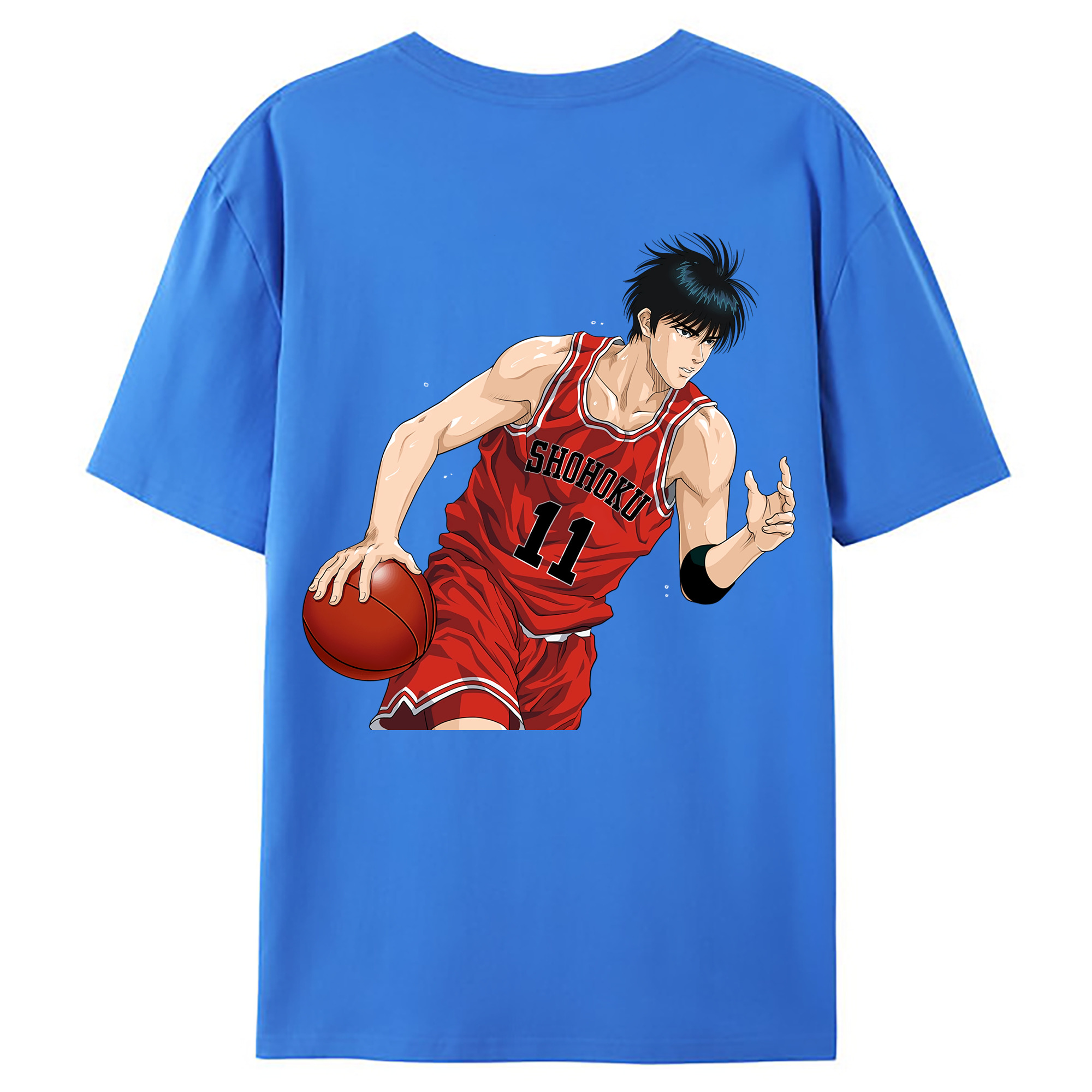 （画像用） SLAM DUNK／スラムダンク 綿100％ メンズ半袖Tシャツ（バックプリント） 通気性