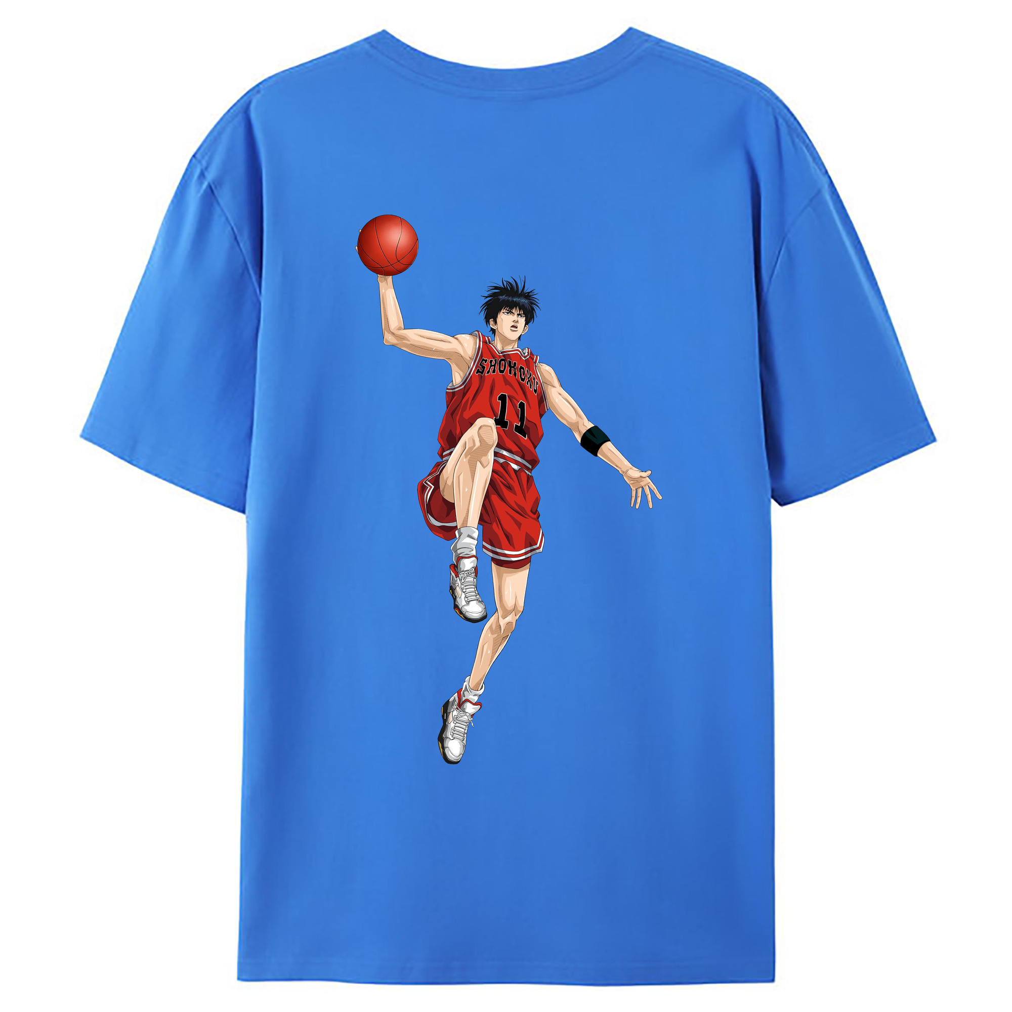 （画像用） SLAM DUNK／スラムダンク 綿100％ メンズ半袖Tシャツ（バックプリント） 通気性