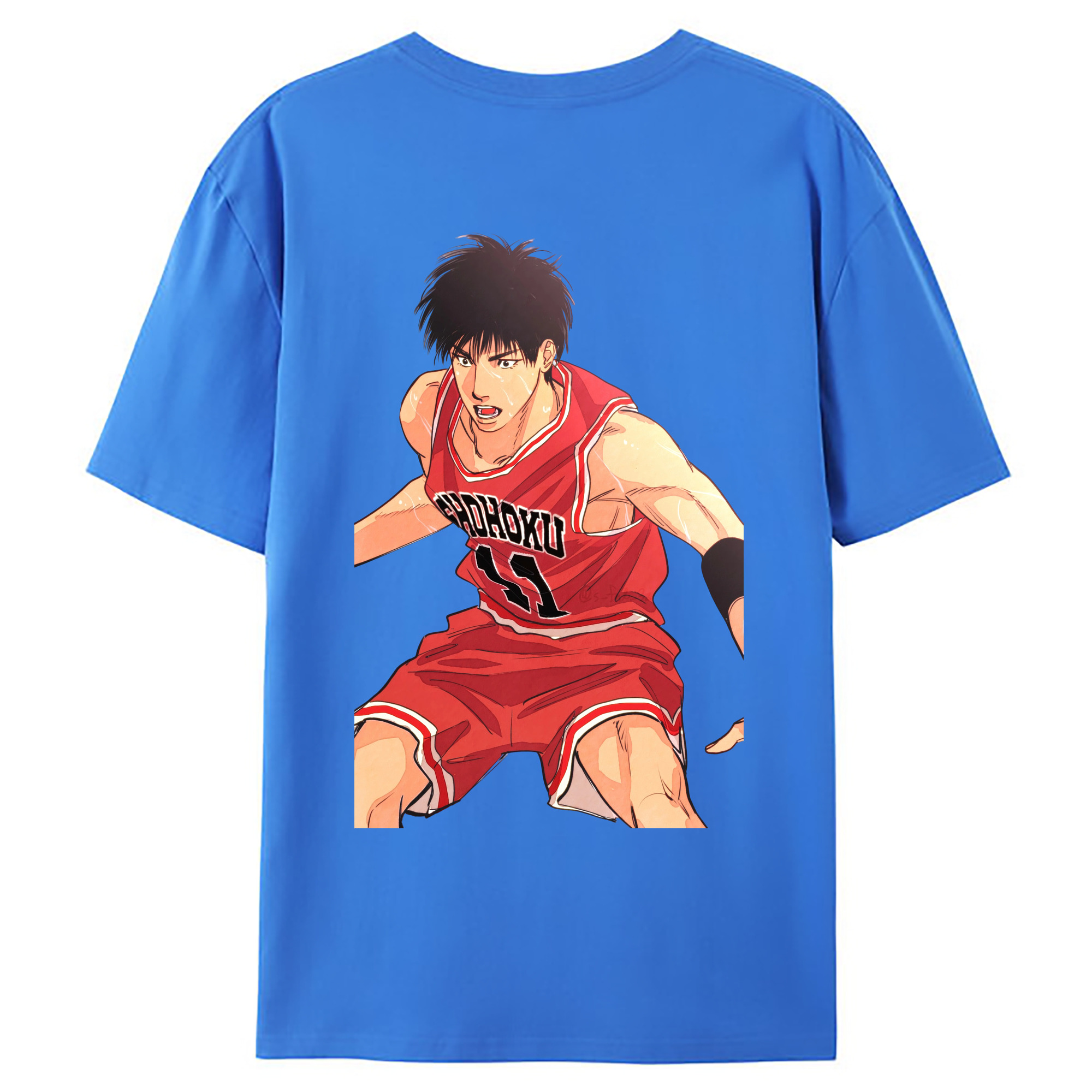 （画像用） SLAM DUNK／スラムダンク 綿100％ メンズ半袖Tシャツ（バックプリント） 通気性