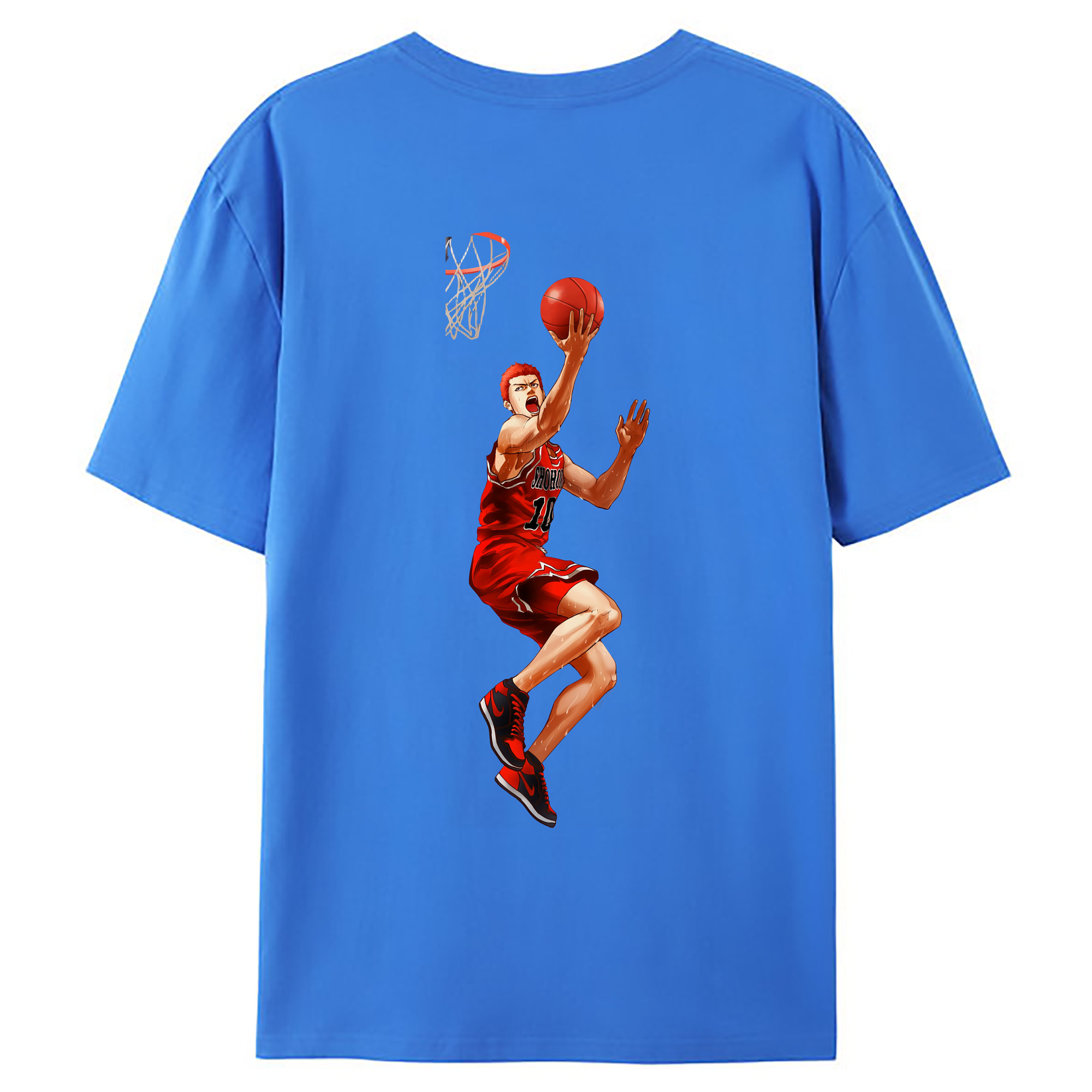 （画像用） SLAM DUNK／スラムダンク 綿100％ メンズ半袖Tシャツ（バックプリント） 通気性