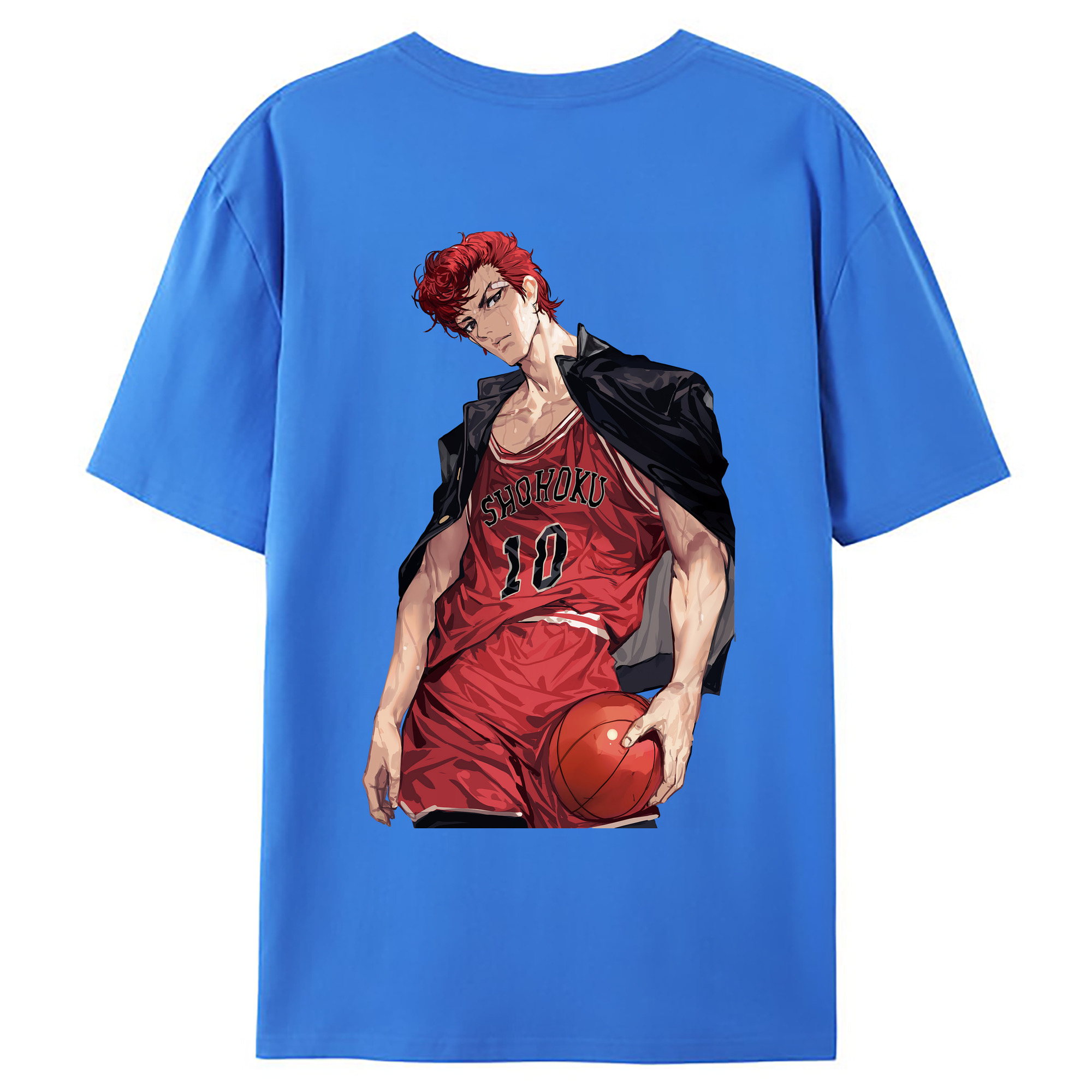 （画像用） SLAM DUNK／スラムダンク 綿100％ メンズ半袖Tシャツ（バックプリント） 通気性