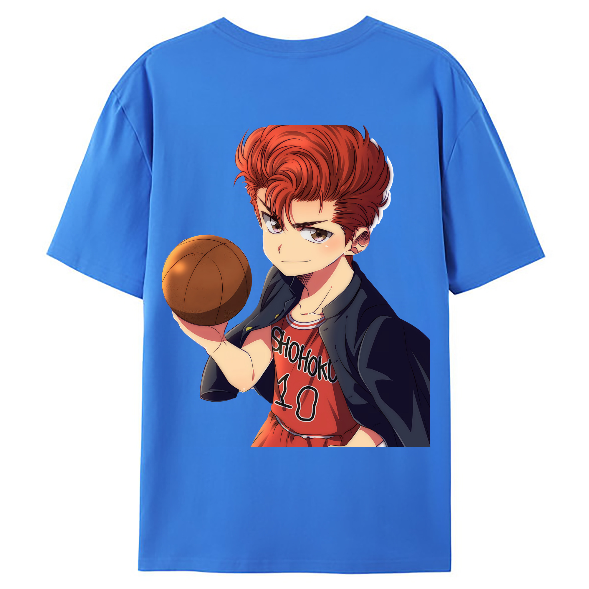 （画像用） SLAM DUNK／スラムダンク 綿100％ メンズ半袖Tシャツ（バックプリント） 通気性