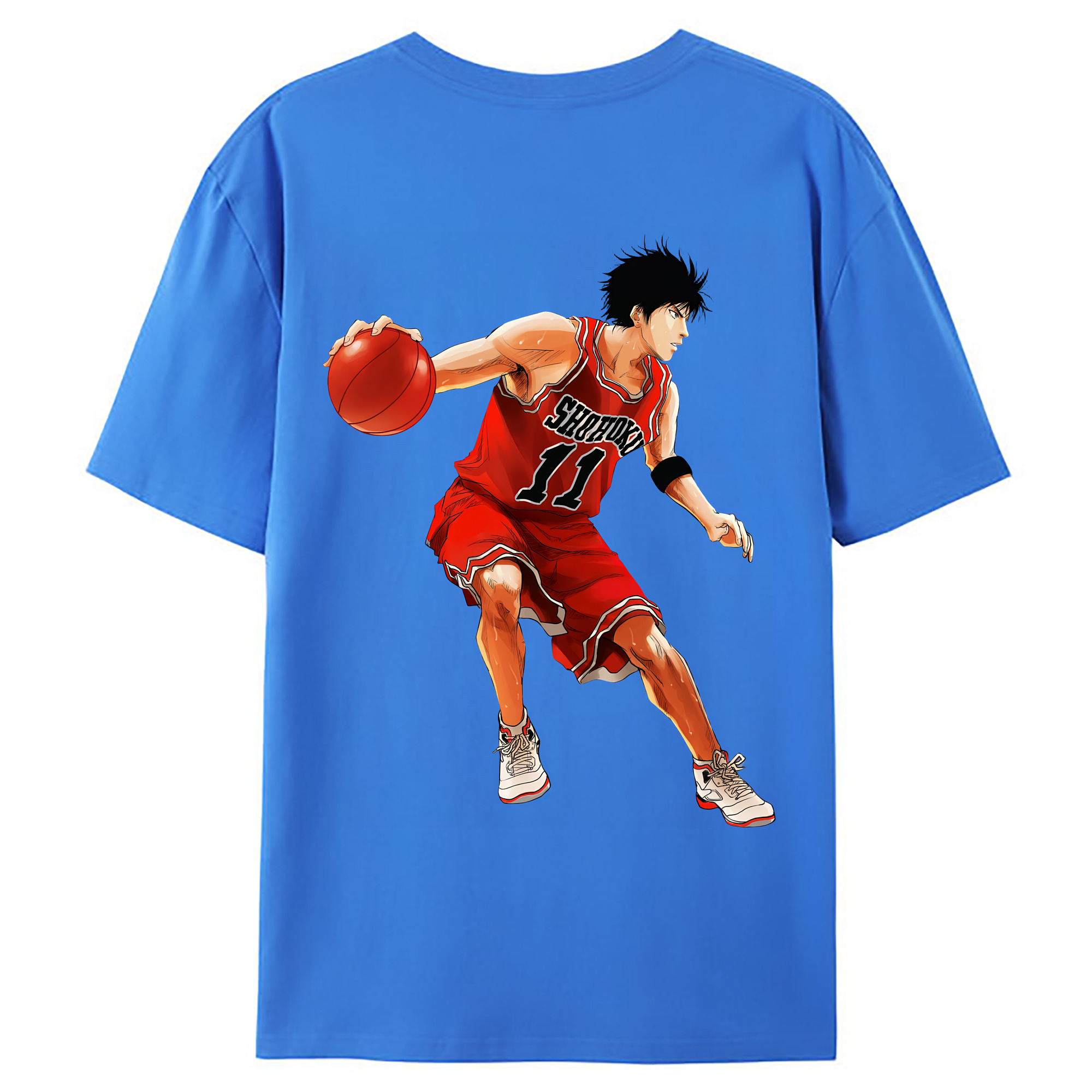 （画像用） SLAM DUNK／スラムダンク 綿100％ メンズ半袖Tシャツ（バックプリント） 通気性