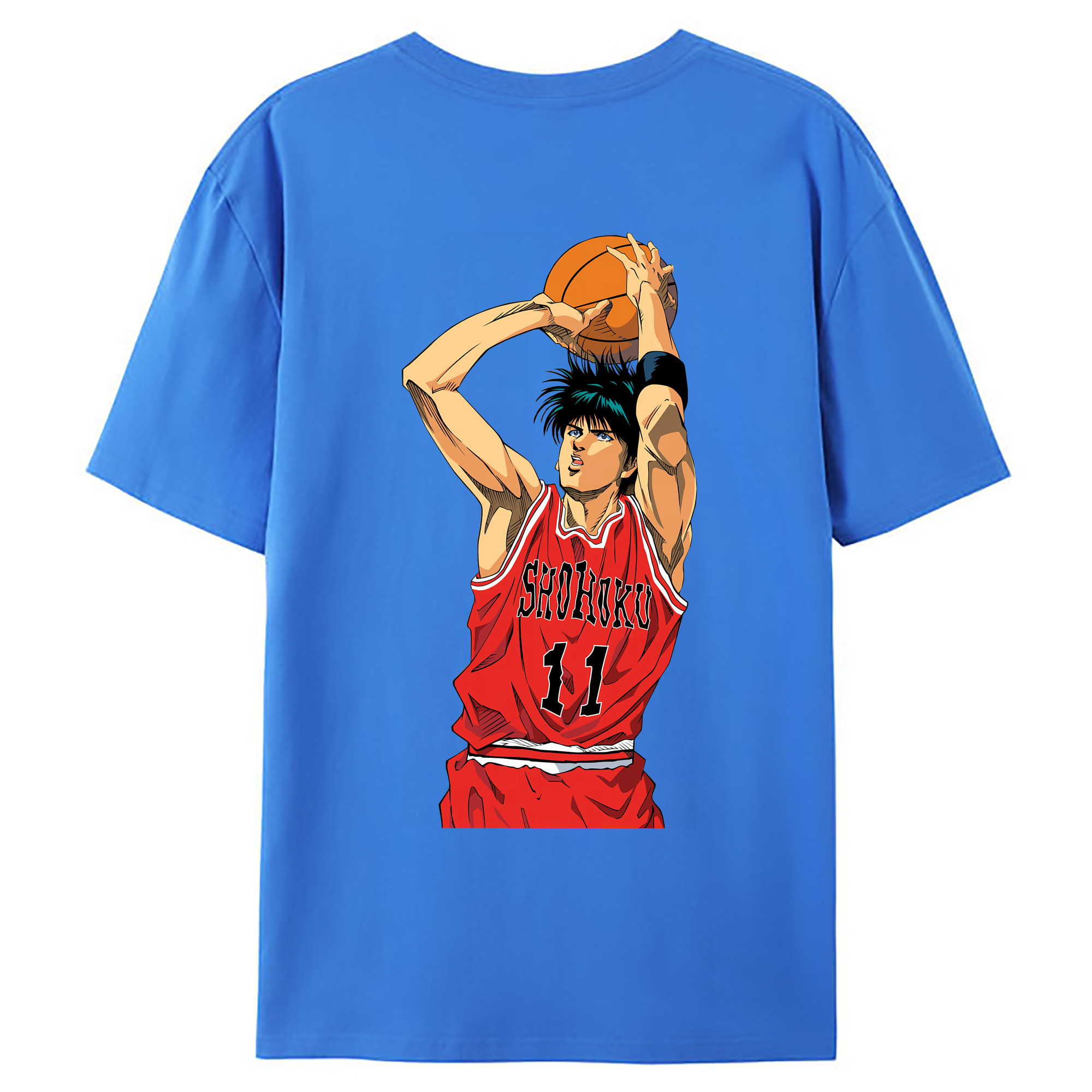 （画像用） SLAM DUNK／スラムダンク 綿100％ メンズ半袖Tシャツ（バックプリント） 通気性
