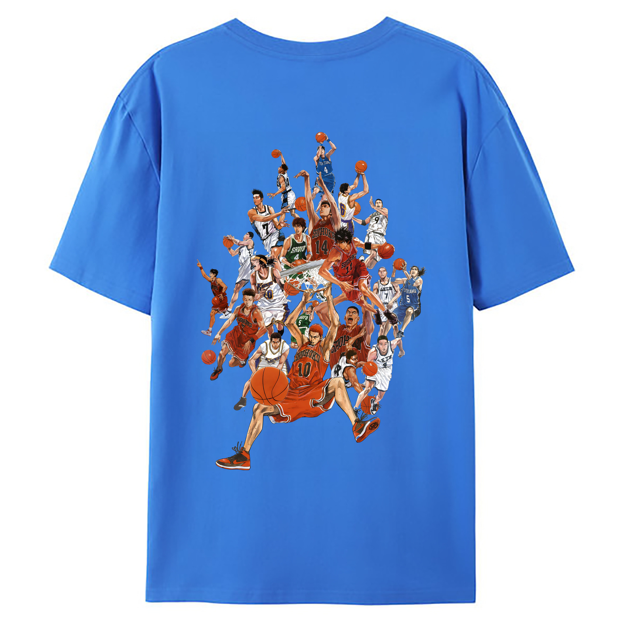 （画像用） SLAM DUNK／スラムダンク 綿100％ メンズ半袖Tシャツ（バックプリント） 通気性