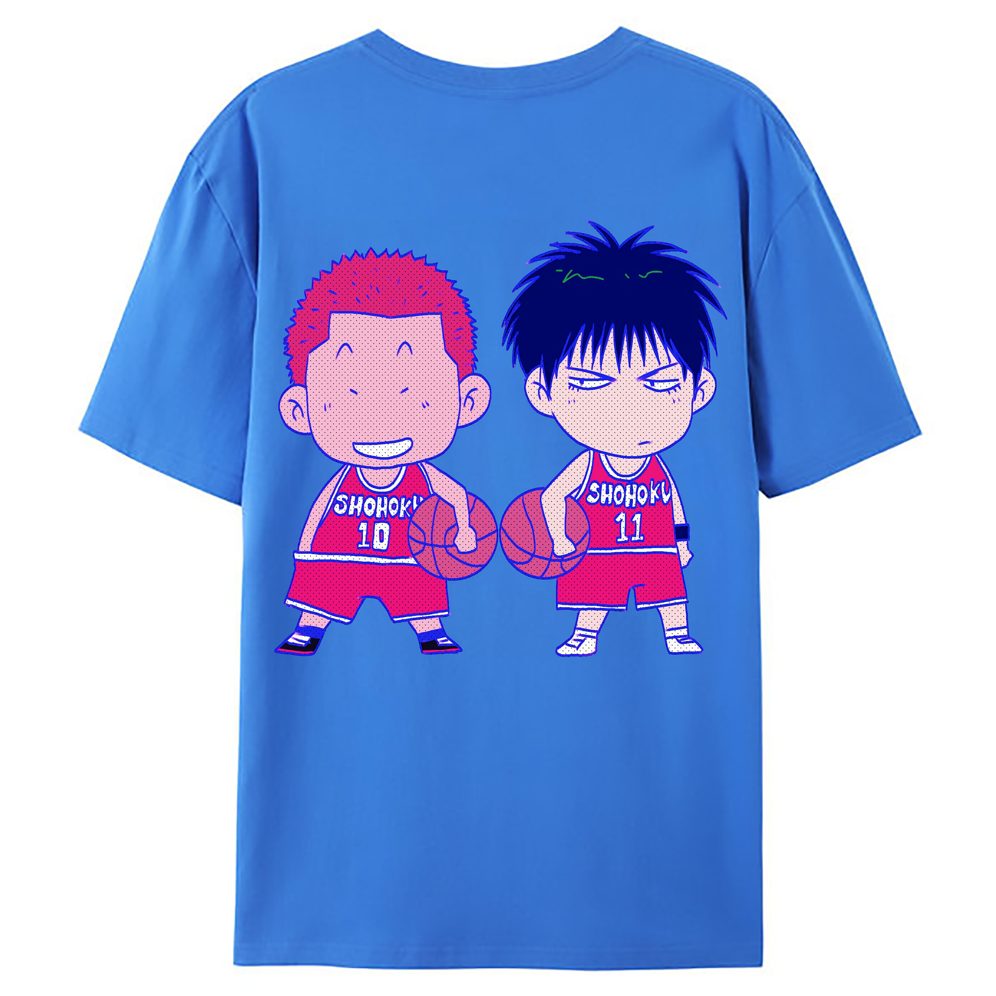 （画像用） SLAM DUNK／スラムダンク 綿100％ メンズ半袖Tシャツ（バックプリント） 通気性