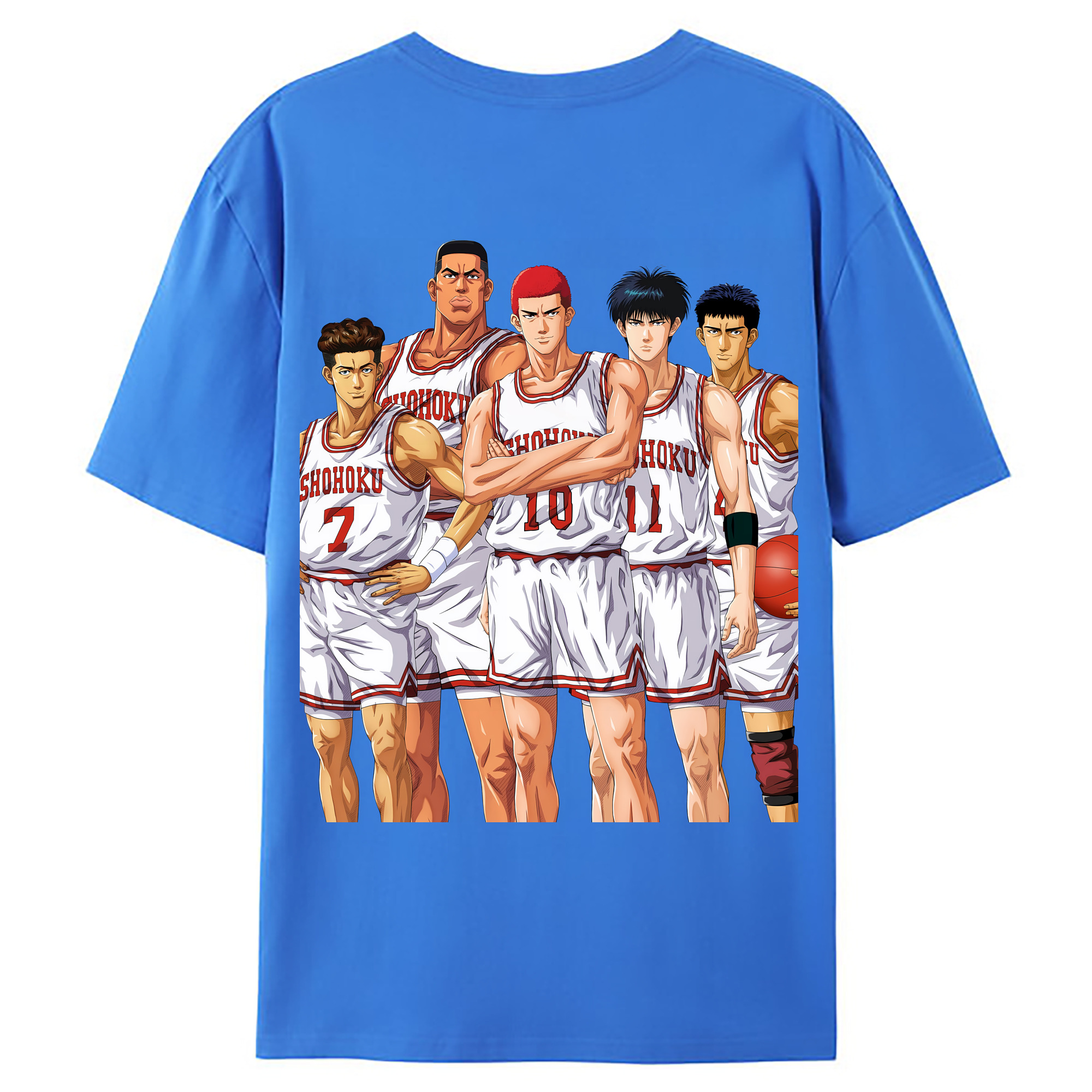 （画像用） SLAM DUNK／スラムダンク 綿100％ メンズ半袖Tシャツ（バックプリント） 通気性
