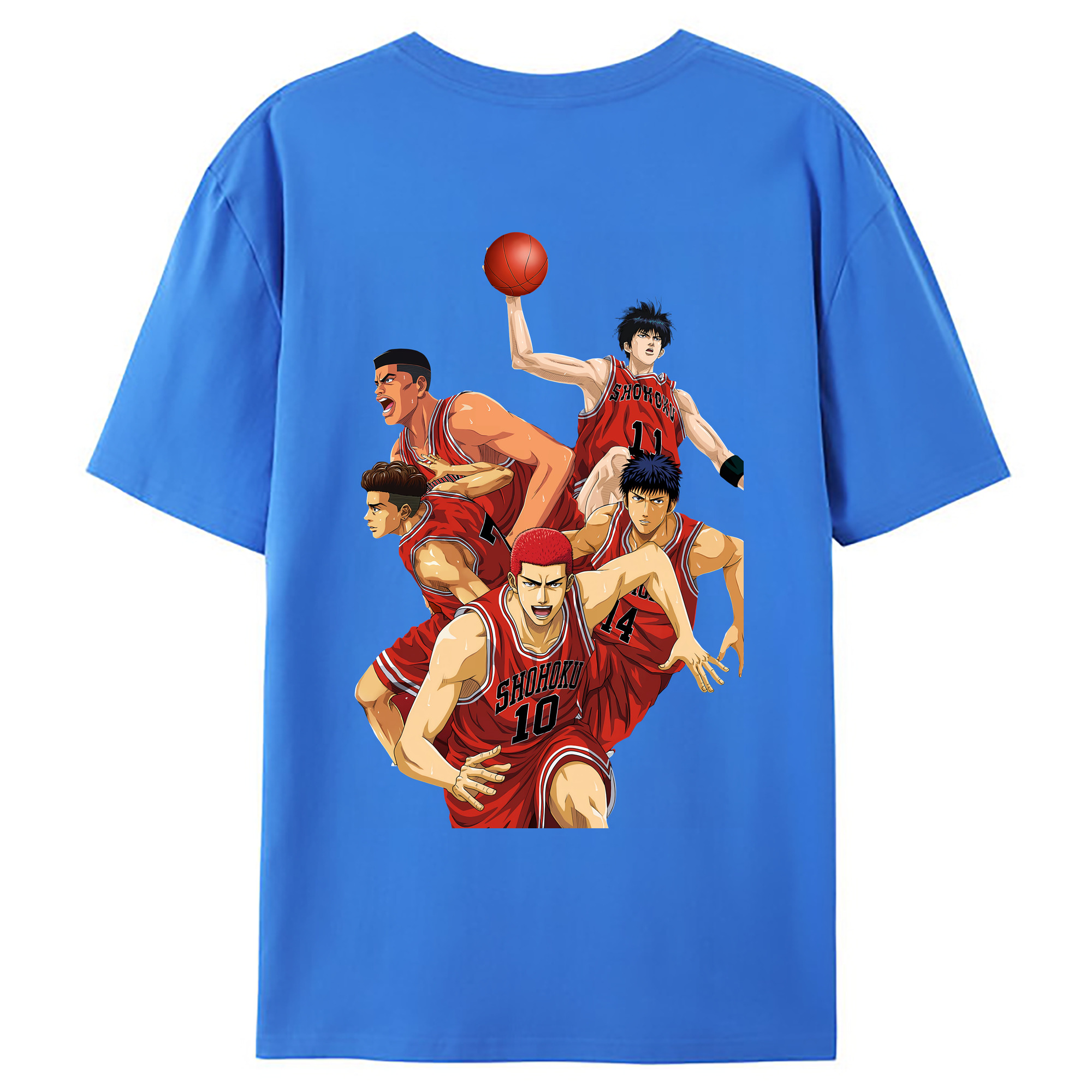 （画像用） SLAM DUNK／スラムダンク 綿100％ メンズ半袖Tシャツ（バックプリント） 通気性
