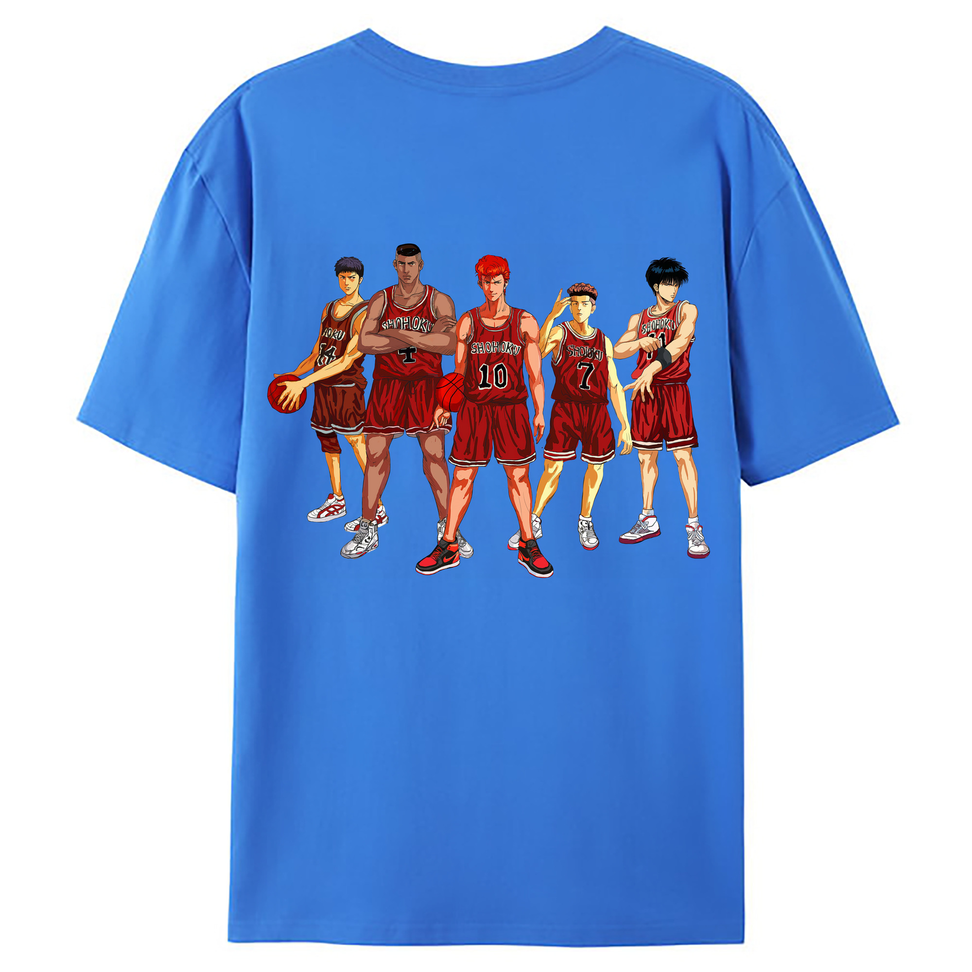 （画像用） SLAM DUNK／スラムダンク 綿100％ メンズ半袖Tシャツ（バックプリント） 通気性