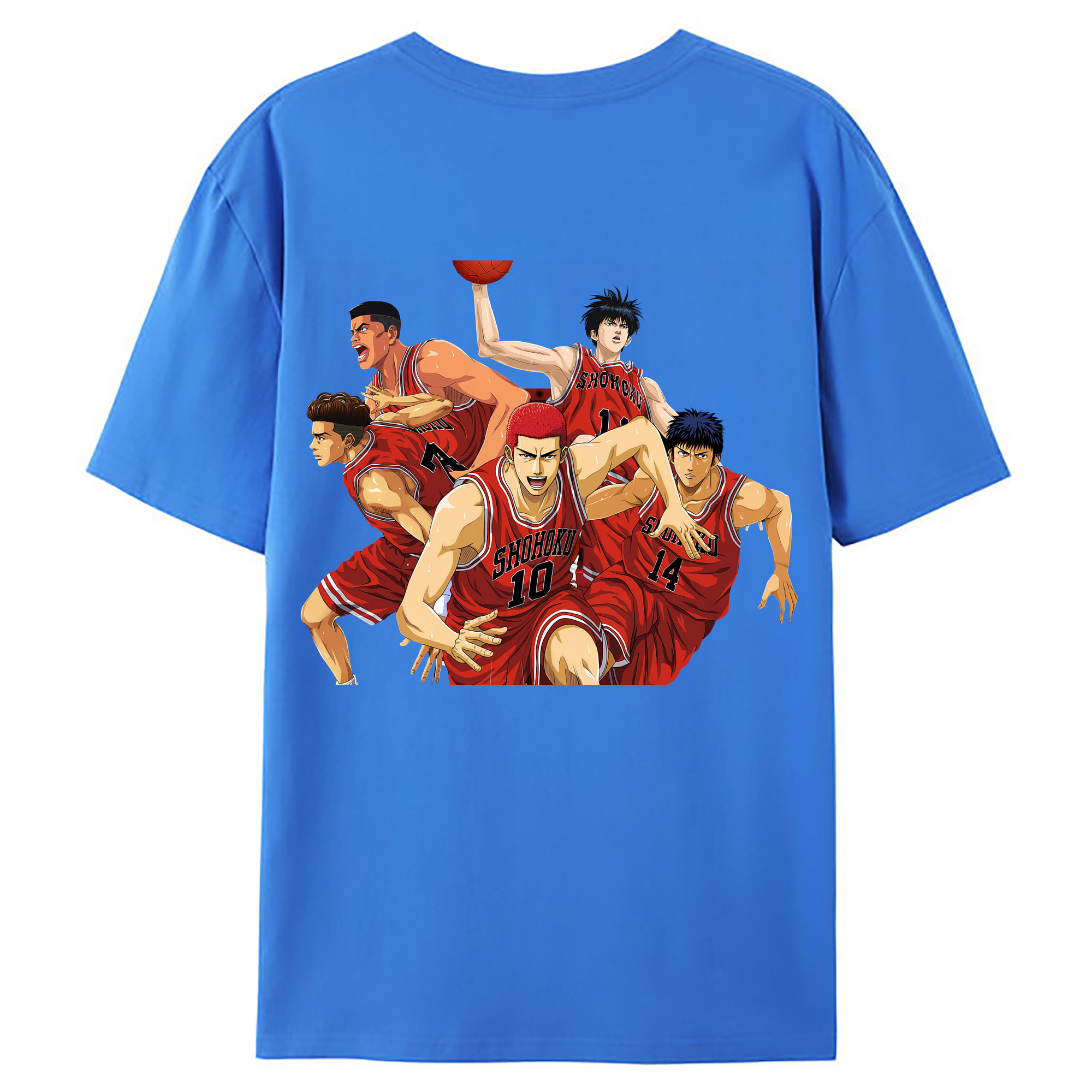 （画像用） SLAM DUNK／スラムダンク 綿100％ メンズ半袖Tシャツ（バックプリント） 通気性
