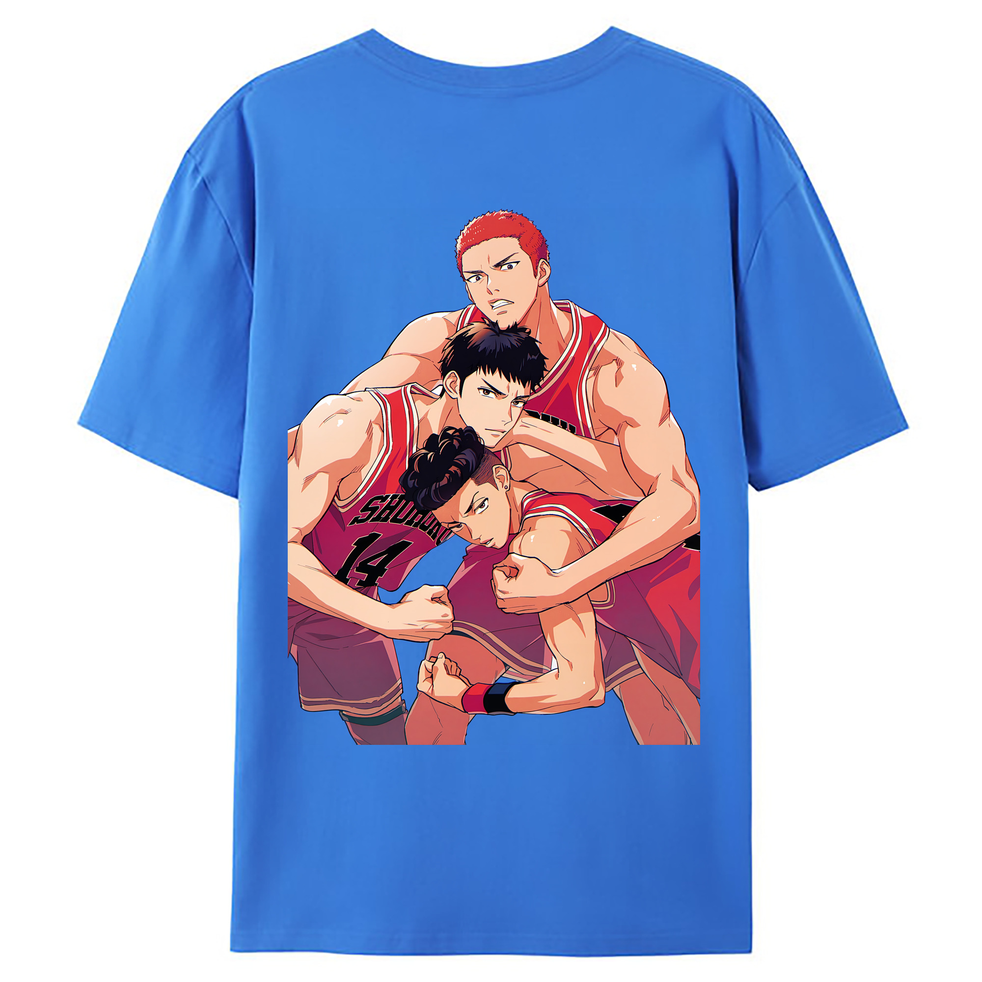 （画像用） SLAM DUNK／スラムダンク 綿100％ メンズ半袖Tシャツ（バックプリント） 通気性