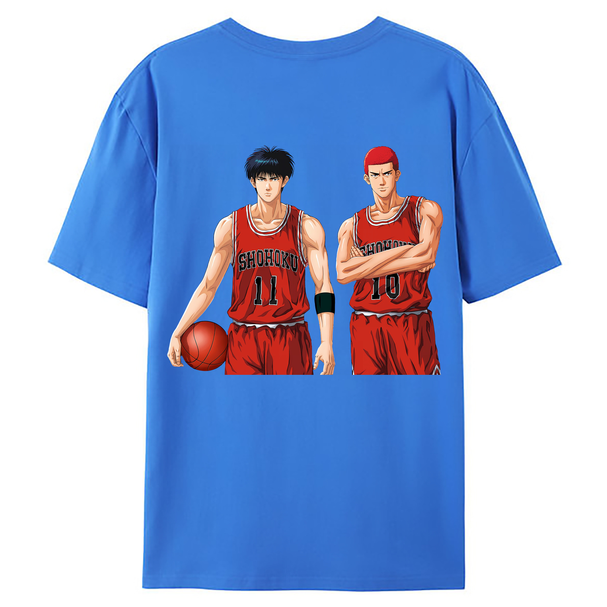 （画像用） SLAM DUNK／スラムダンク 綿100％ メンズ半袖Tシャツ（バックプリント） 通気性