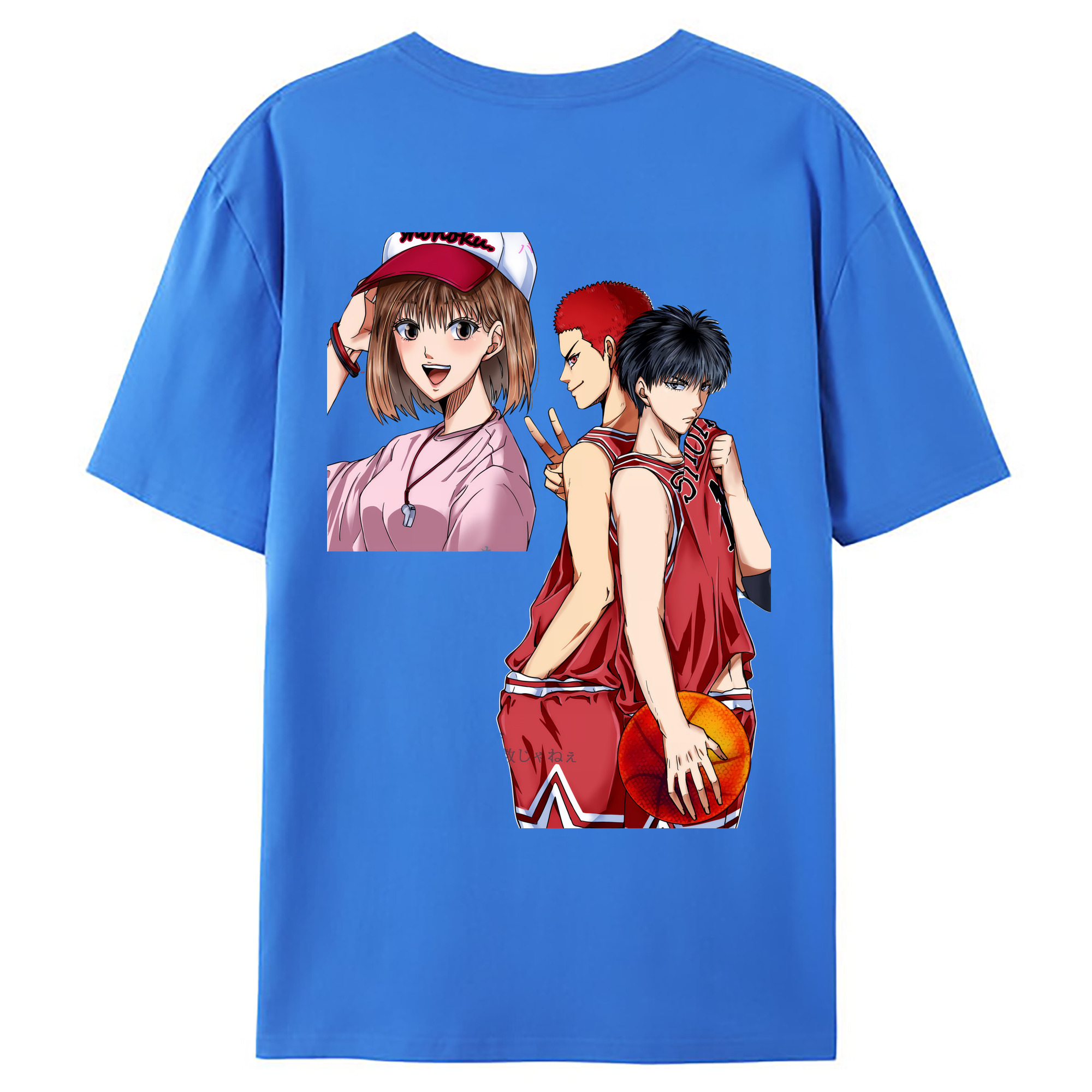 （画像用） SLAM DUNK／スラムダンク 綿100％ メンズ半袖Tシャツ（バックプリント） 通気性