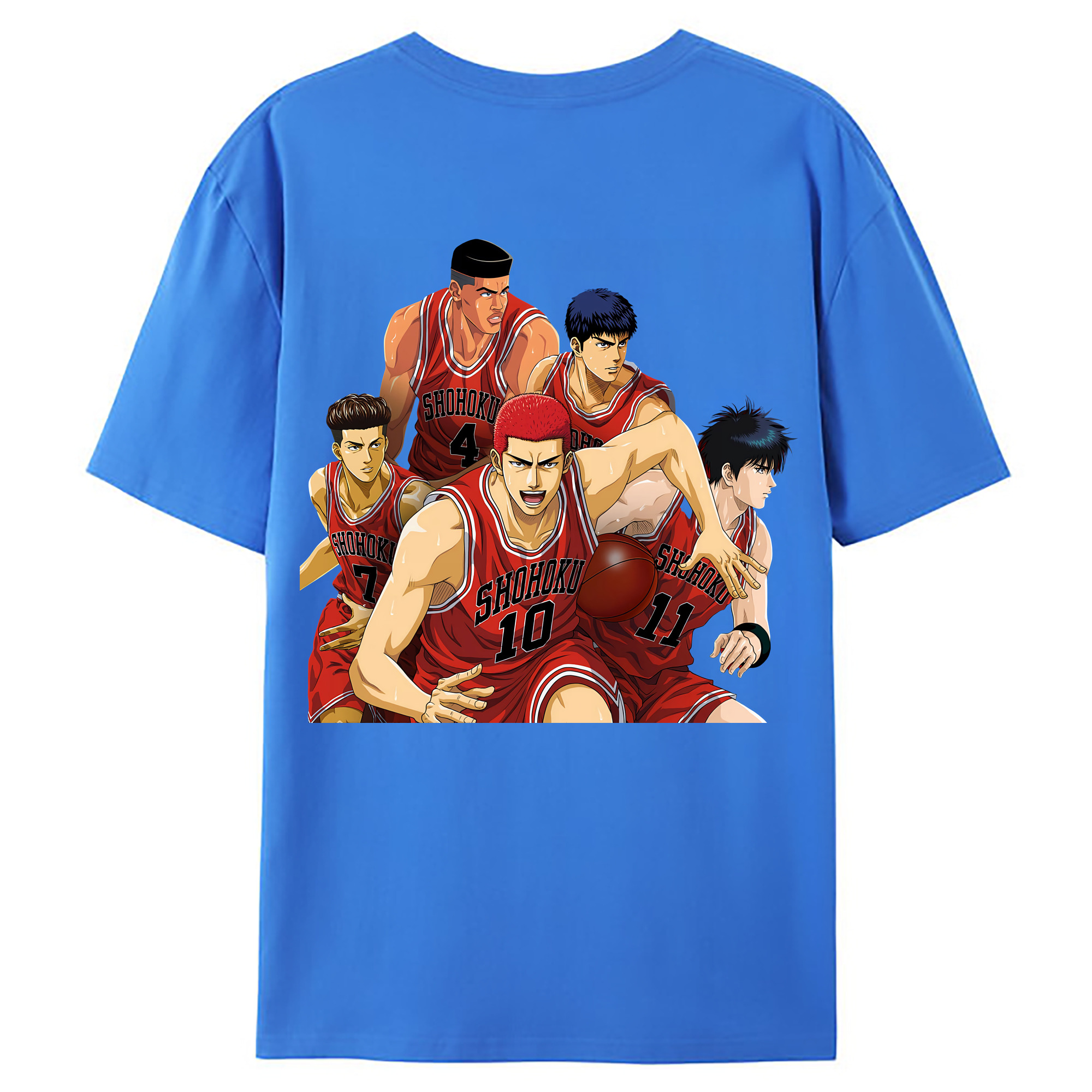 （画像用） SLAM DUNK／スラムダンク 綿100％ メンズ半袖Tシャツ（バックプリント） 通気性