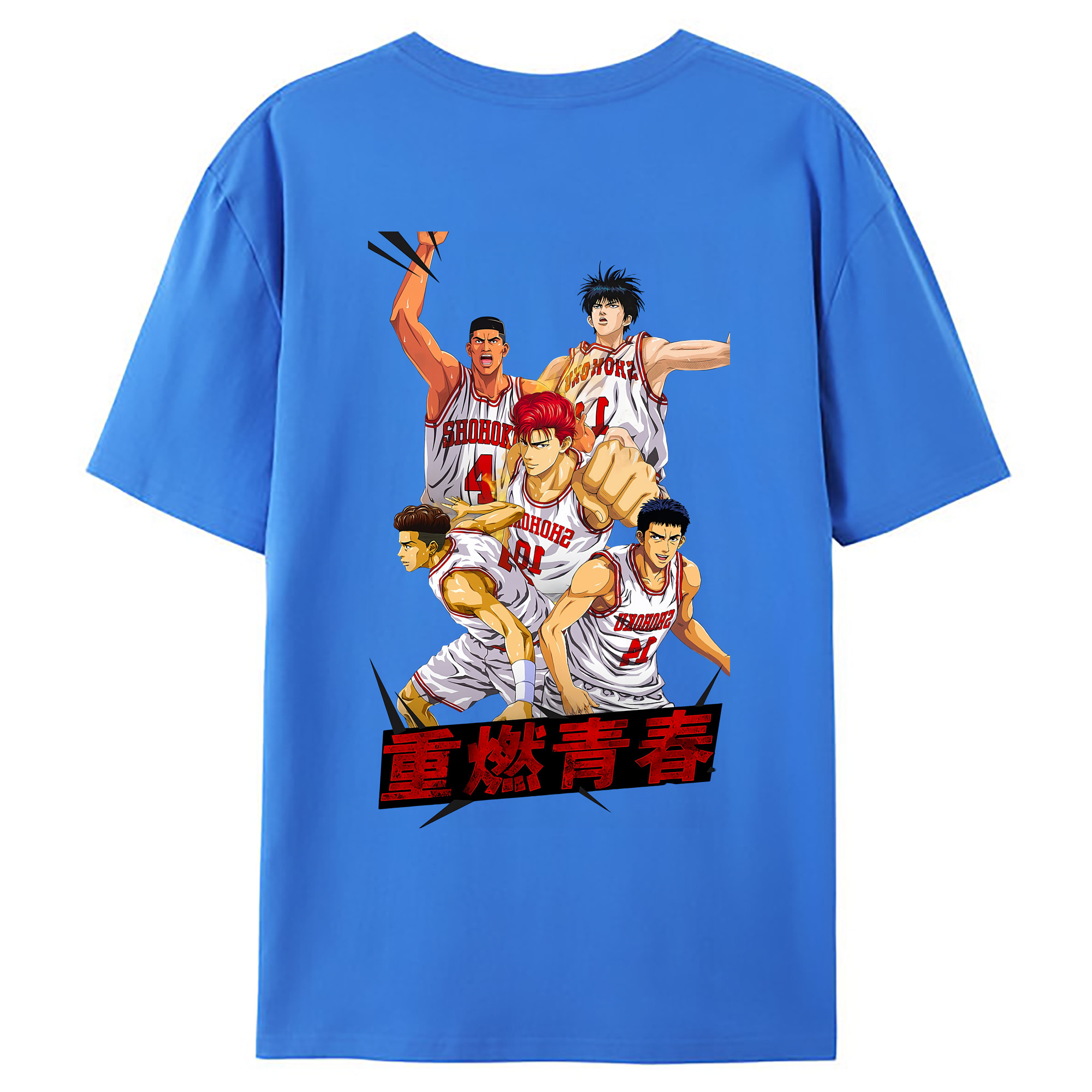 （画像用） SLAM DUNK／スラムダンク 綿100％ メンズ半袖Tシャツ（バックプリント） 通気性
