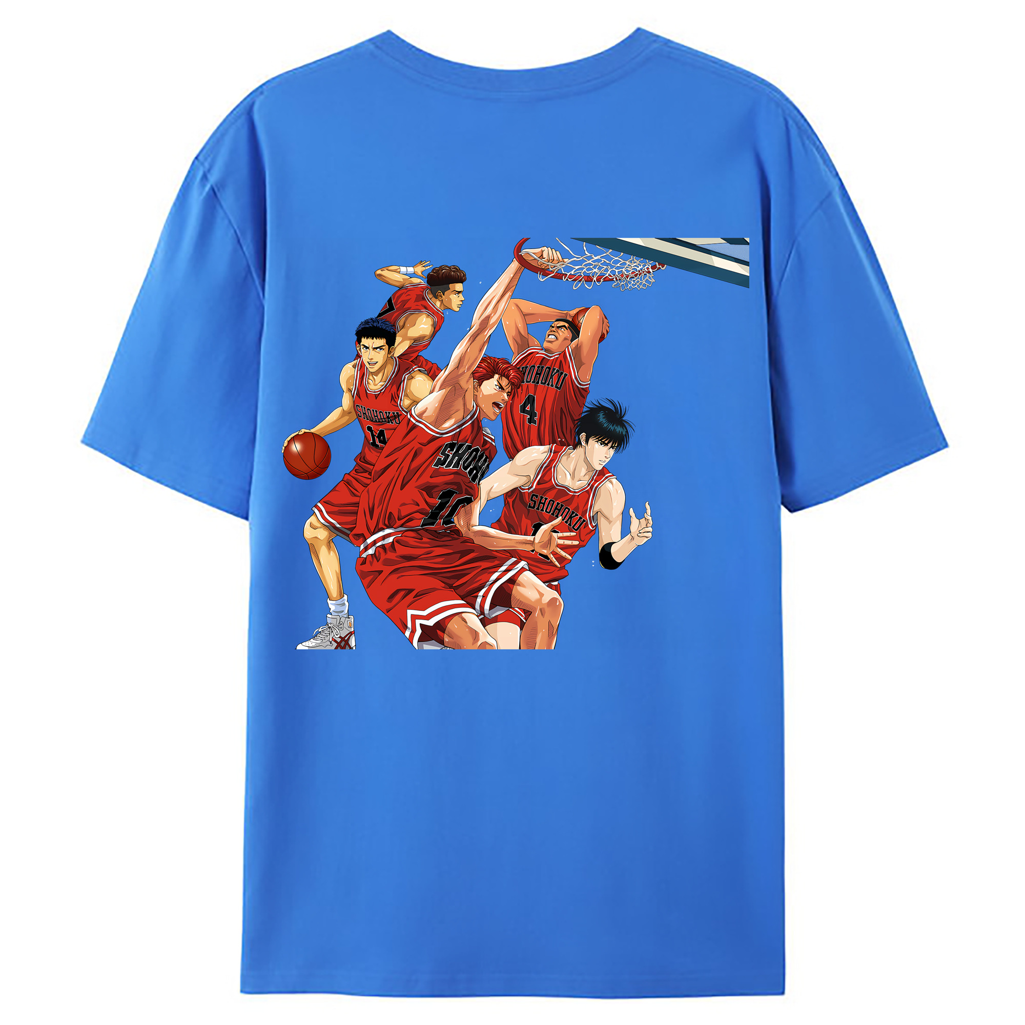 （画像用） SLAM DUNK／スラムダンク 綿100％ メンズ半袖Tシャツ（バックプリント） 通気性