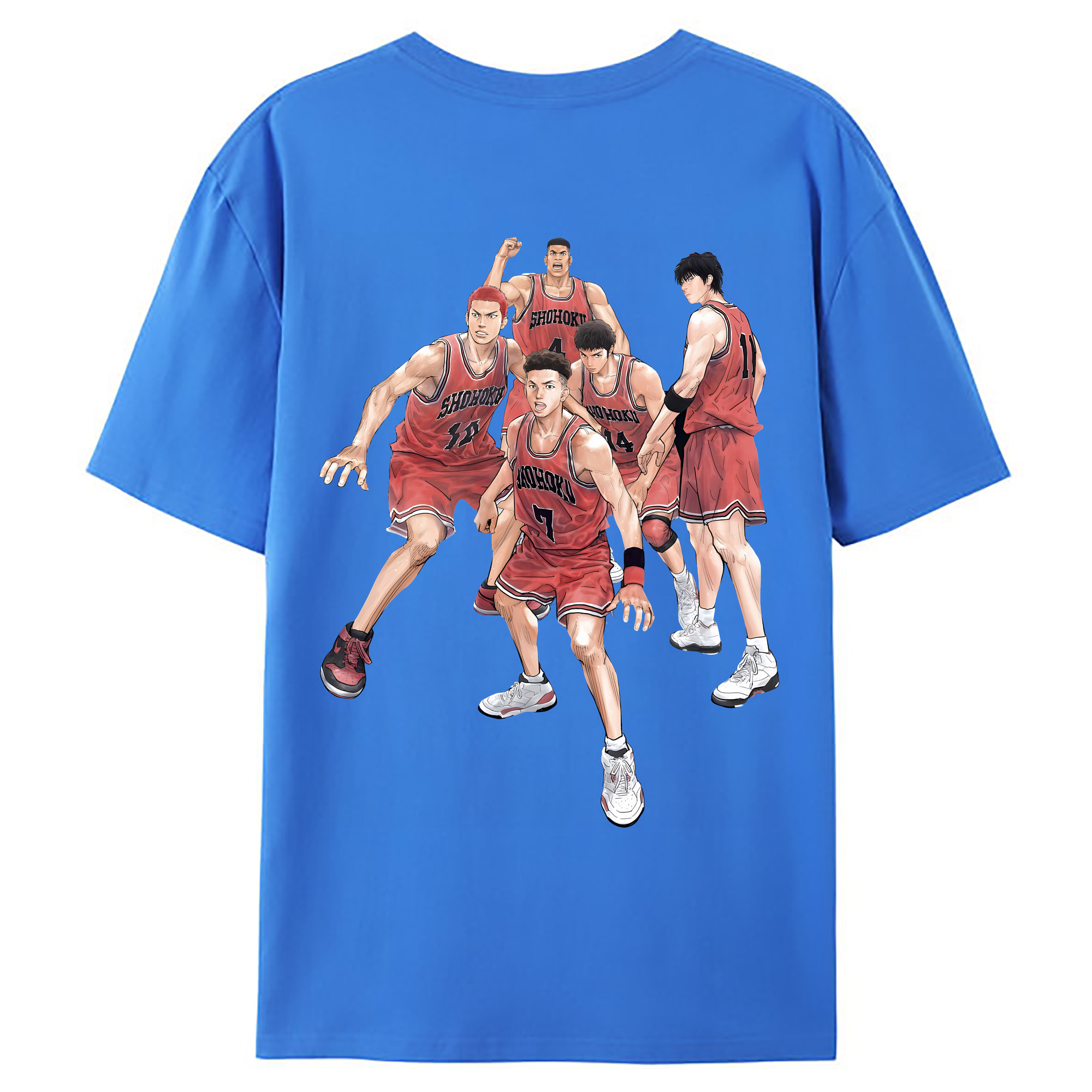 （画像用） SLAM DUNK／スラムダンク 綿100％ メンズ半袖Tシャツ（バックプリント） 通気性