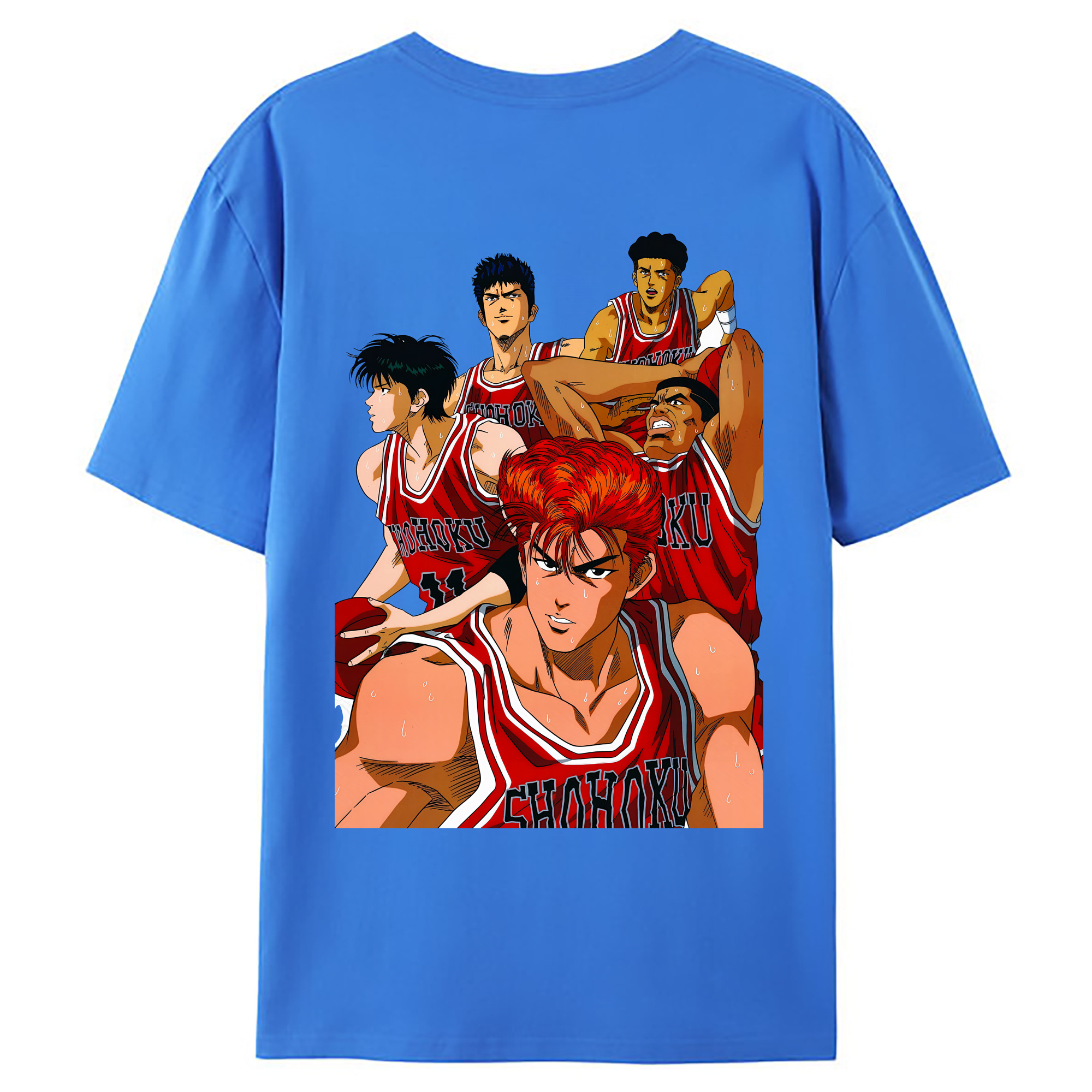 （画像用） SLAM DUNK／スラムダンク 綿100％ メンズ半袖Tシャツ（バックプリント） 通気性
