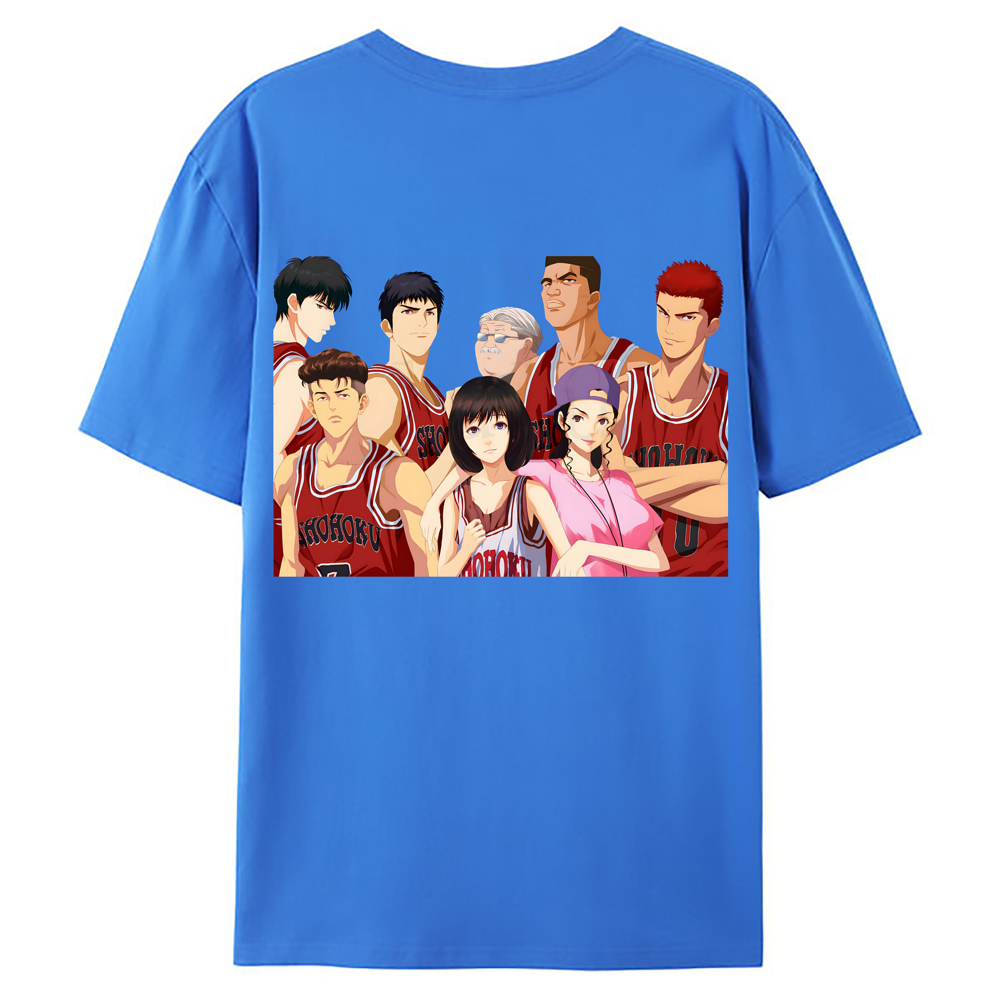 （画像用） SLAM DUNK／スラムダンク 綿100％ メンズ半袖Tシャツ（バックプリント） 通気性