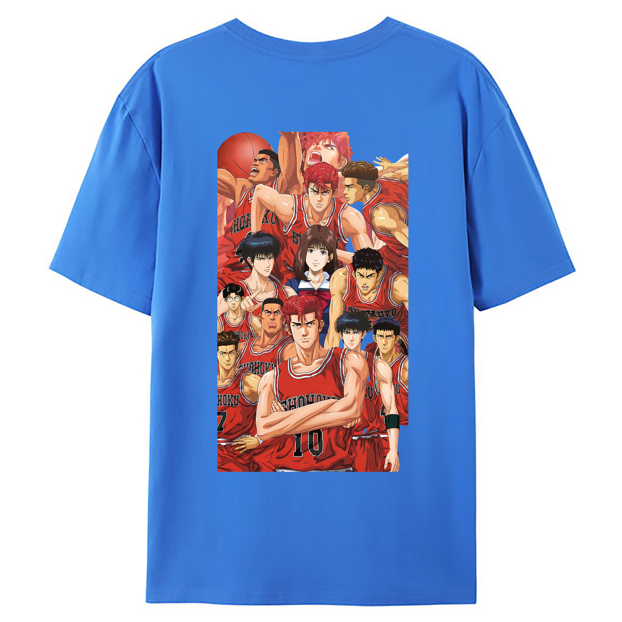 （画像用） SLAM DUNK／スラムダンク 綿100％ メンズ半袖Tシャツ（バックプリント） 通気性
