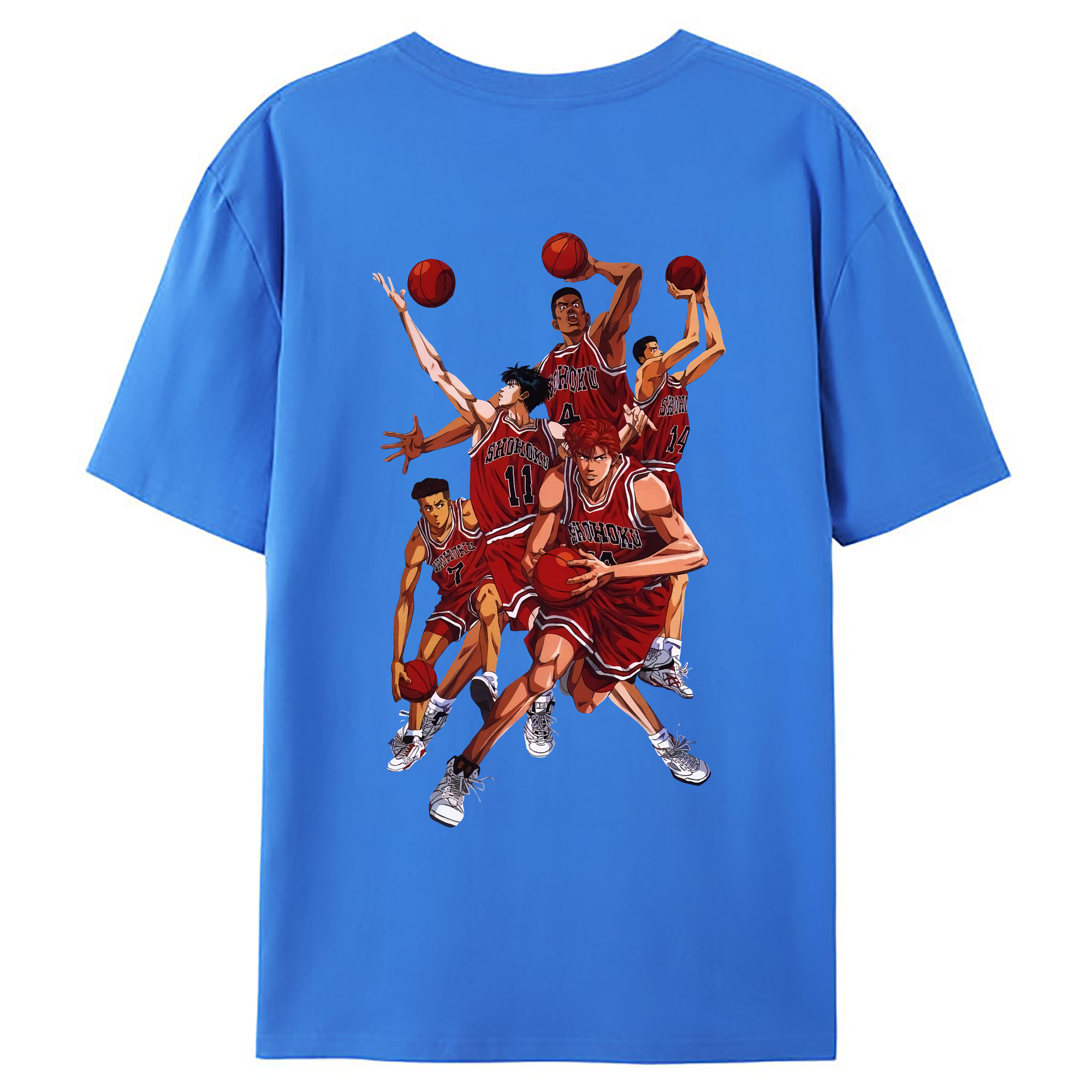 （画像用） SLAM DUNK／スラムダンク 綿100％ メンズ半袖Tシャツ（バックプリント） 通気性