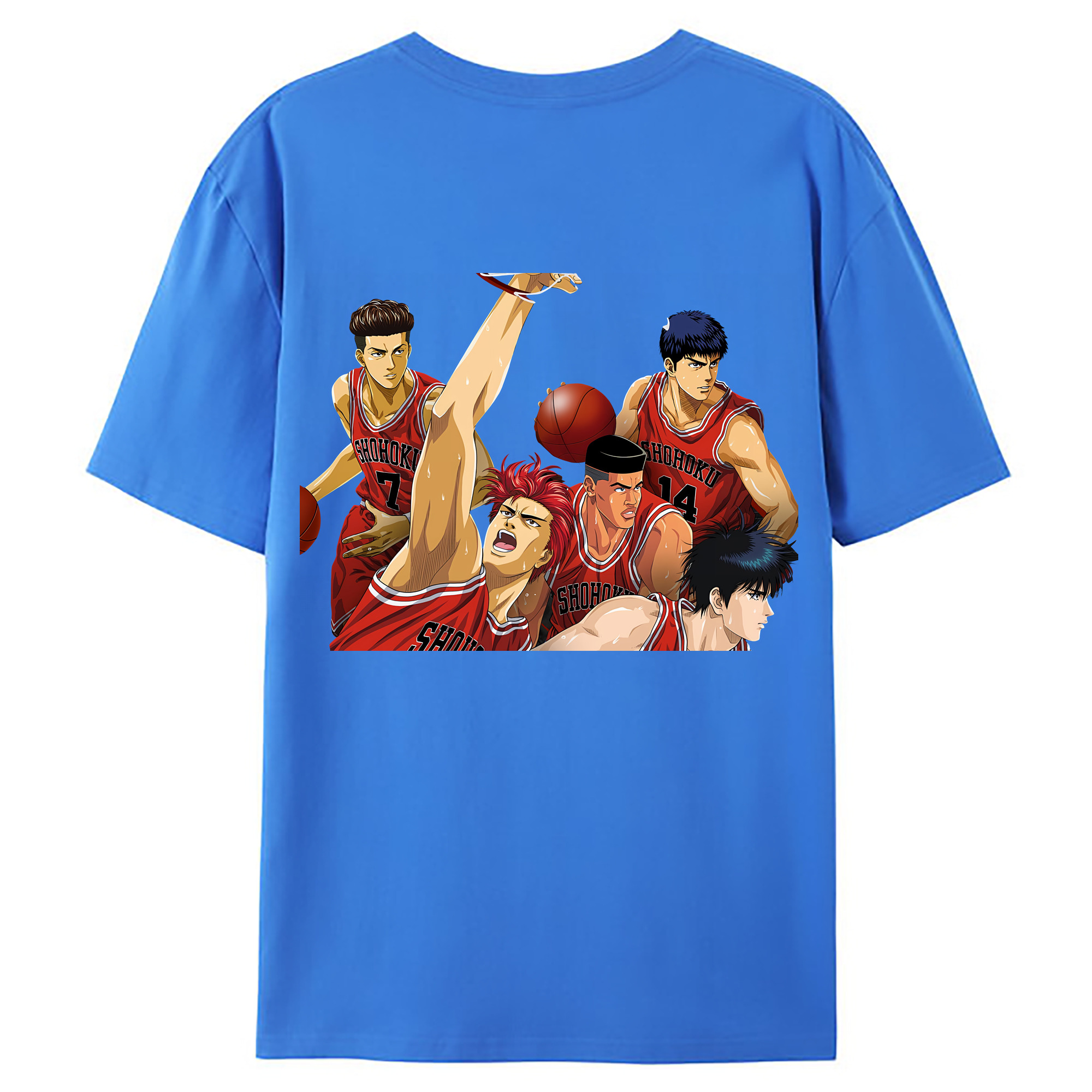（画像用） SLAM DUNK／スラムダンク 綿100％ メンズ半袖Tシャツ（バックプリント） 通気性