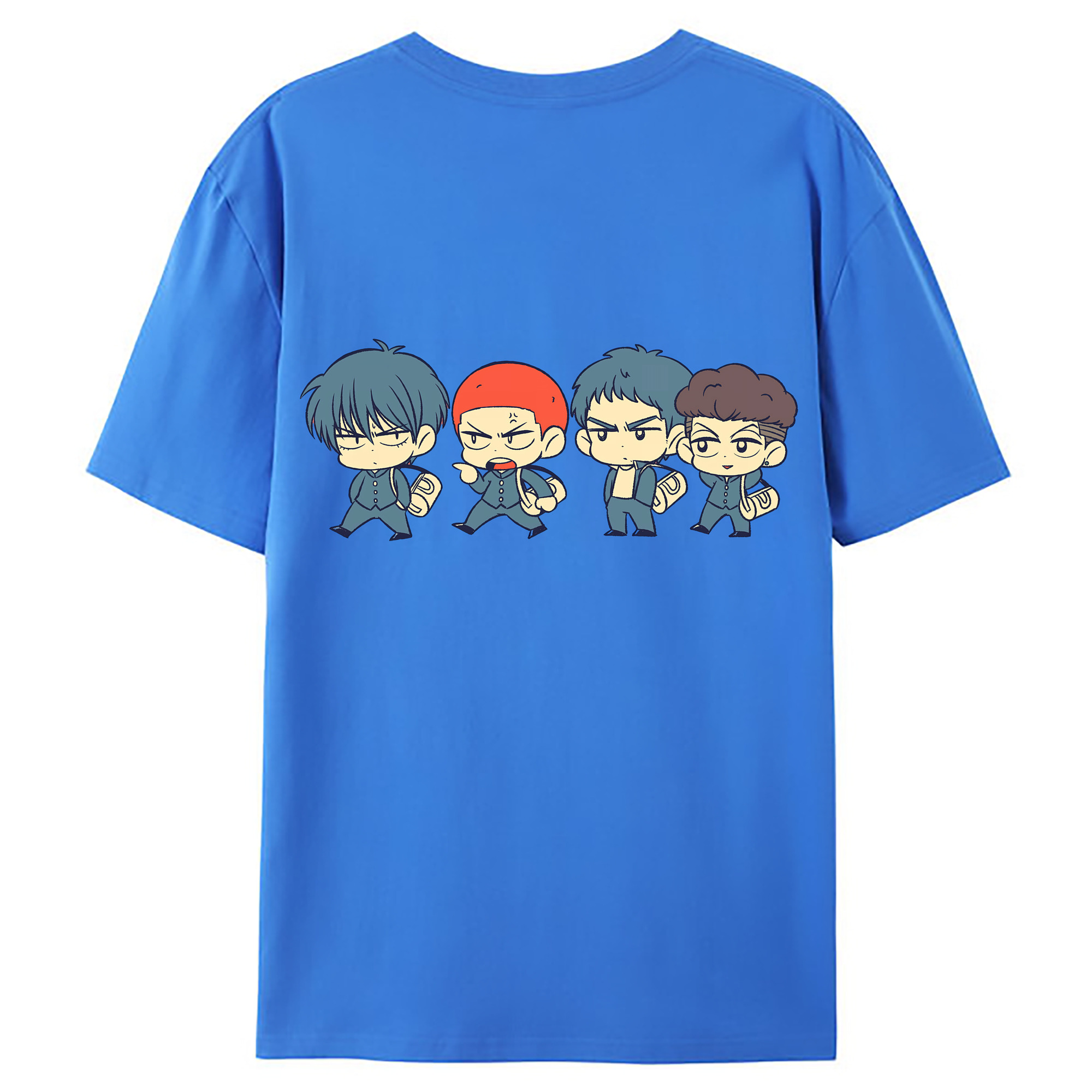（画像用） SLAM DUNK／スラムダンク 綿100％ メンズ半袖Tシャツ（バックプリント） 通気性