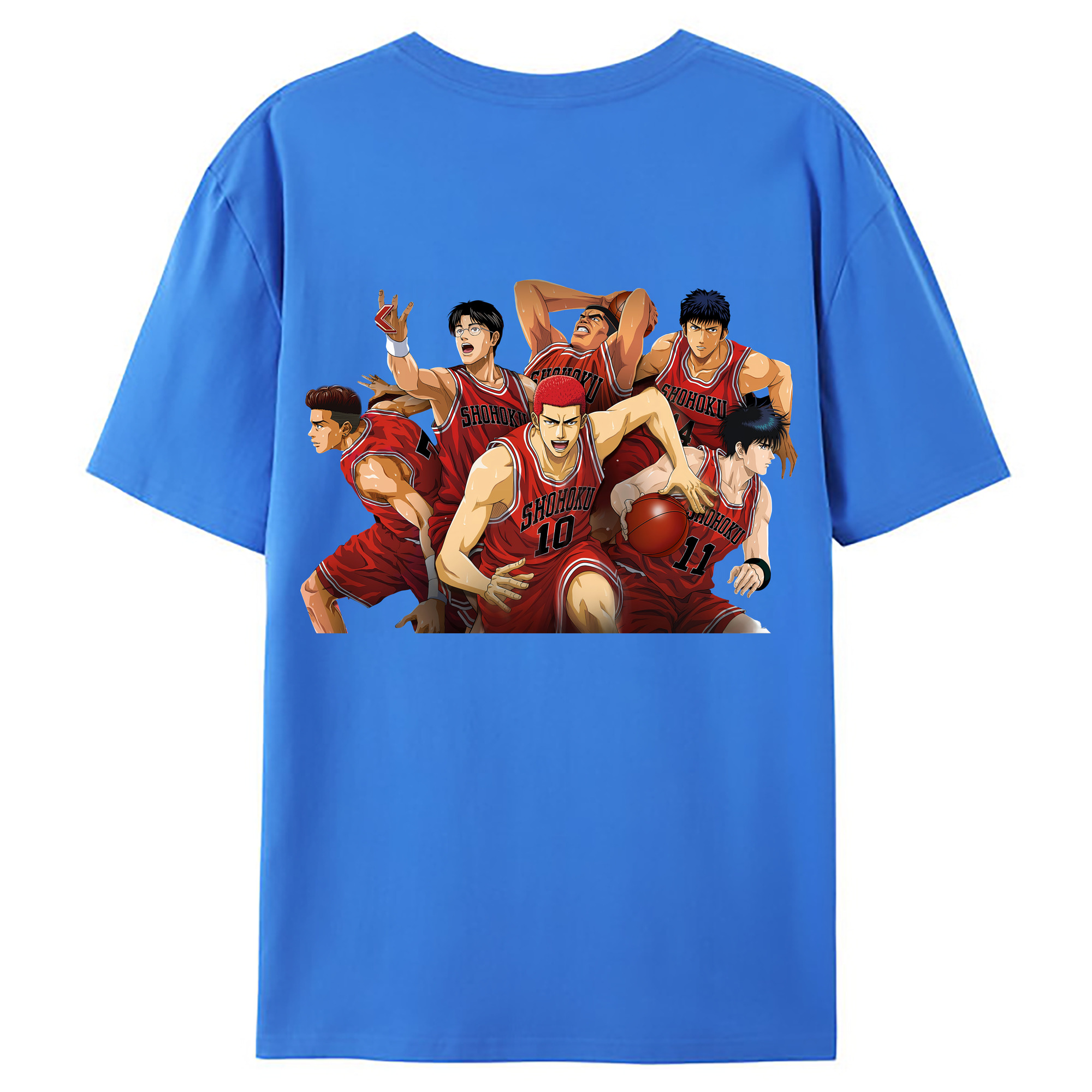 （画像用） SLAM DUNK／スラムダンク 綿100％ メンズ半袖Tシャツ（バックプリント） 通気性