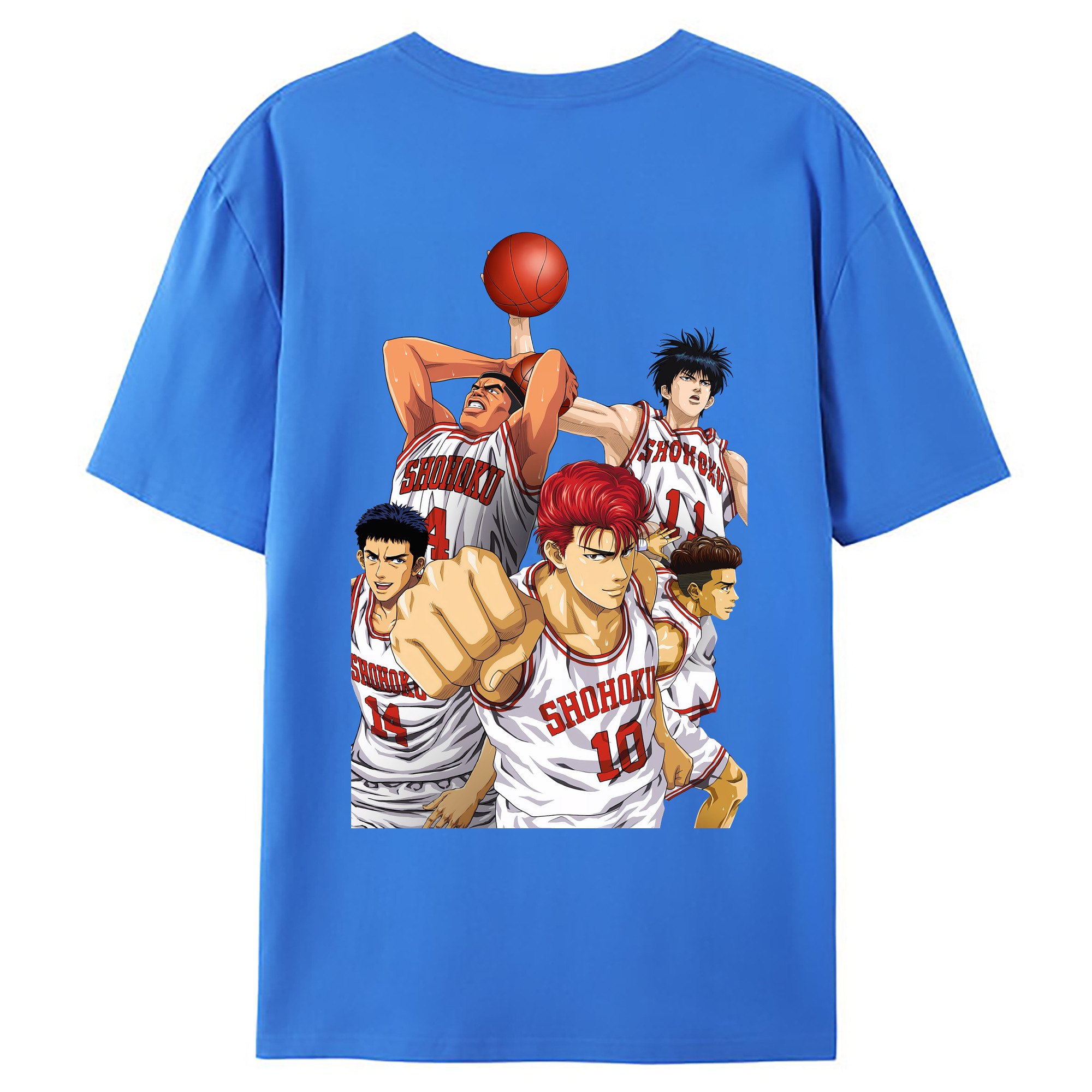 （画像用） SLAM DUNK／スラムダンク 綿100％ メンズ半袖Tシャツ（バックプリント） 通気性