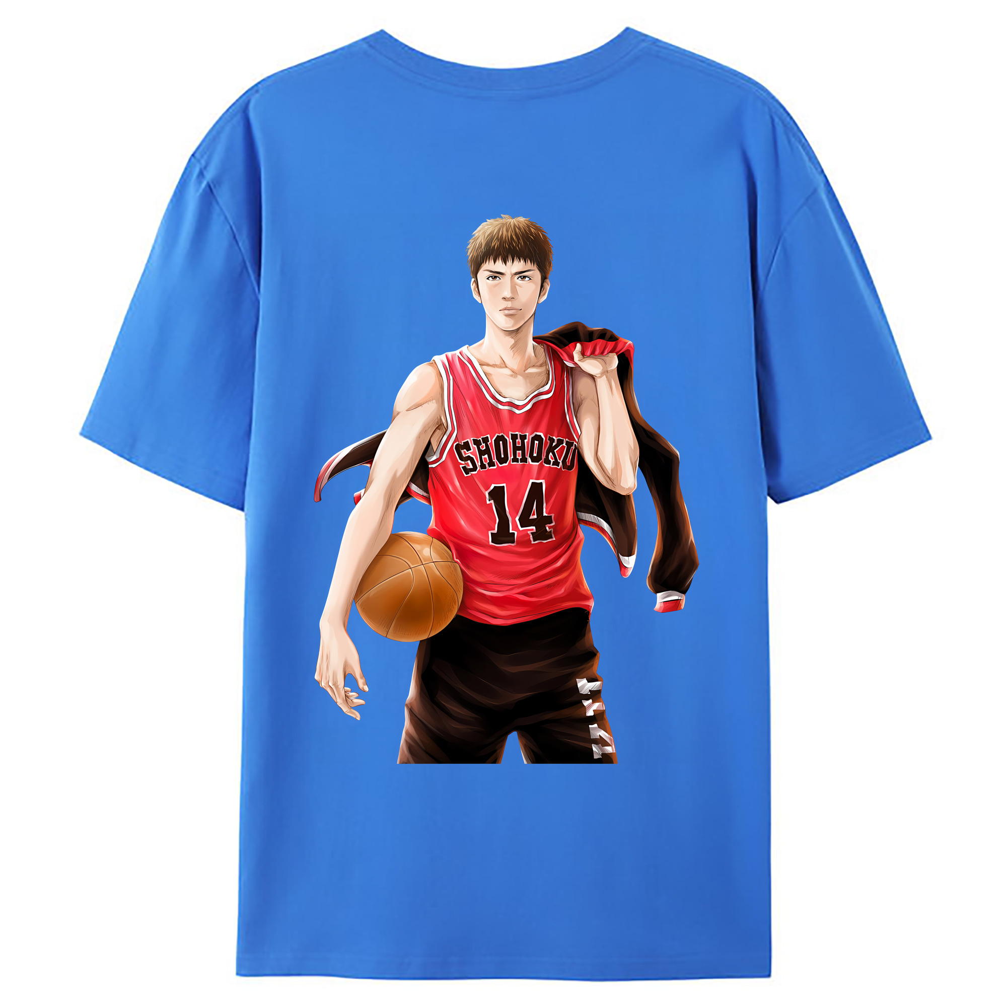 （画像用） SLAM DUNK／スラムダンク 綿100％ メンズ半袖Tシャツ（バックプリント） 通気性