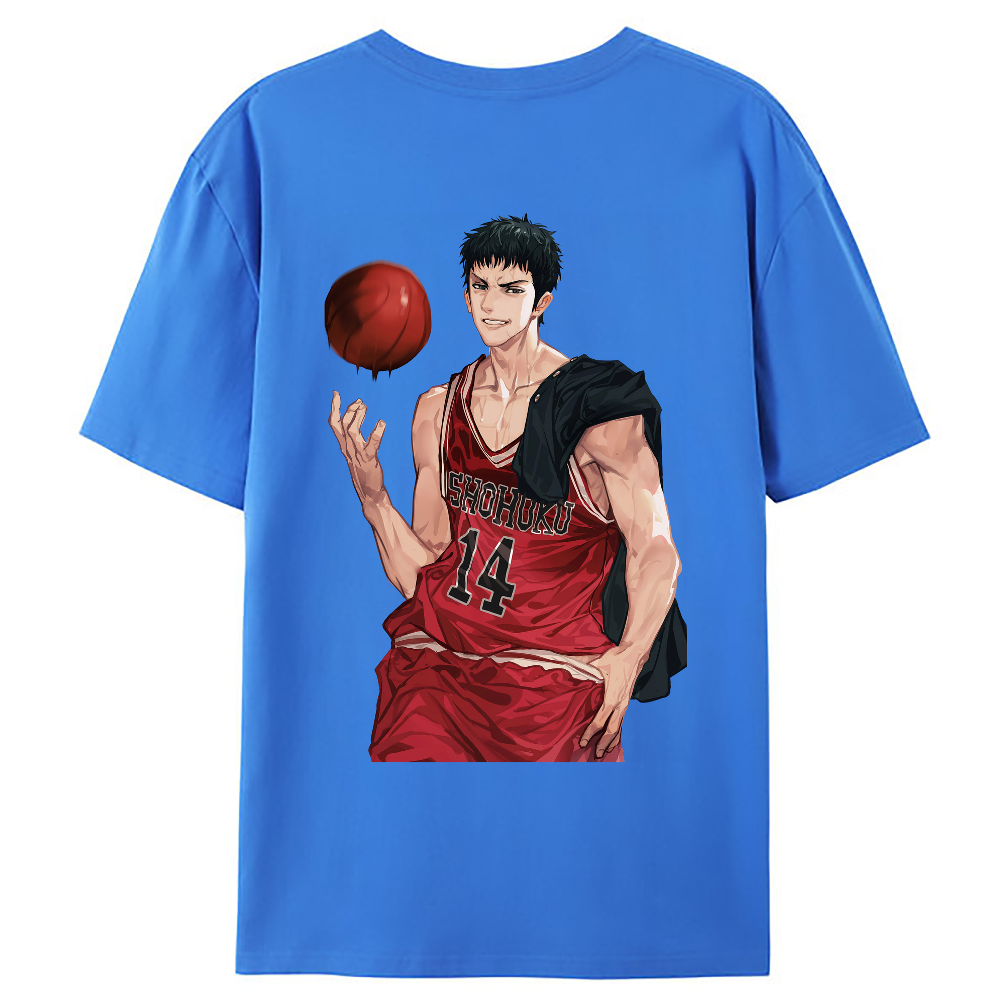 （画像用） SLAM DUNK／スラムダンク 綿100％ メンズ半袖Tシャツ（バックプリント） 通気性