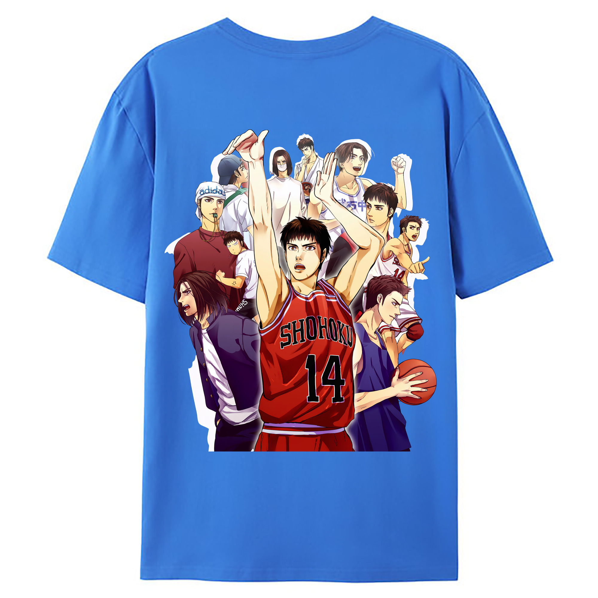 （画像用） SLAM DUNK／スラムダンク 綿100％ メンズ半袖Tシャツ（バックプリント） 通気性