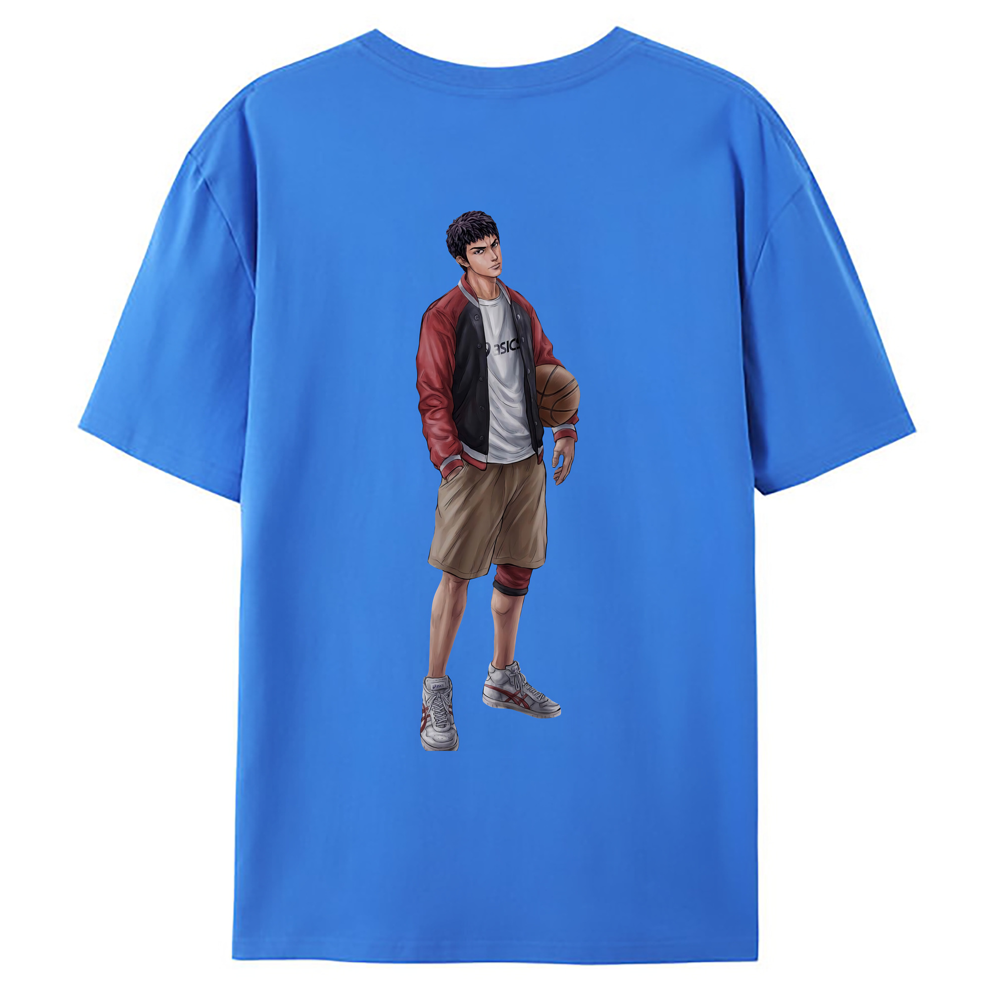 （画像用） SLAM DUNK／スラムダンク 綿100％ メンズ半袖Tシャツ（バックプリント） 通気性