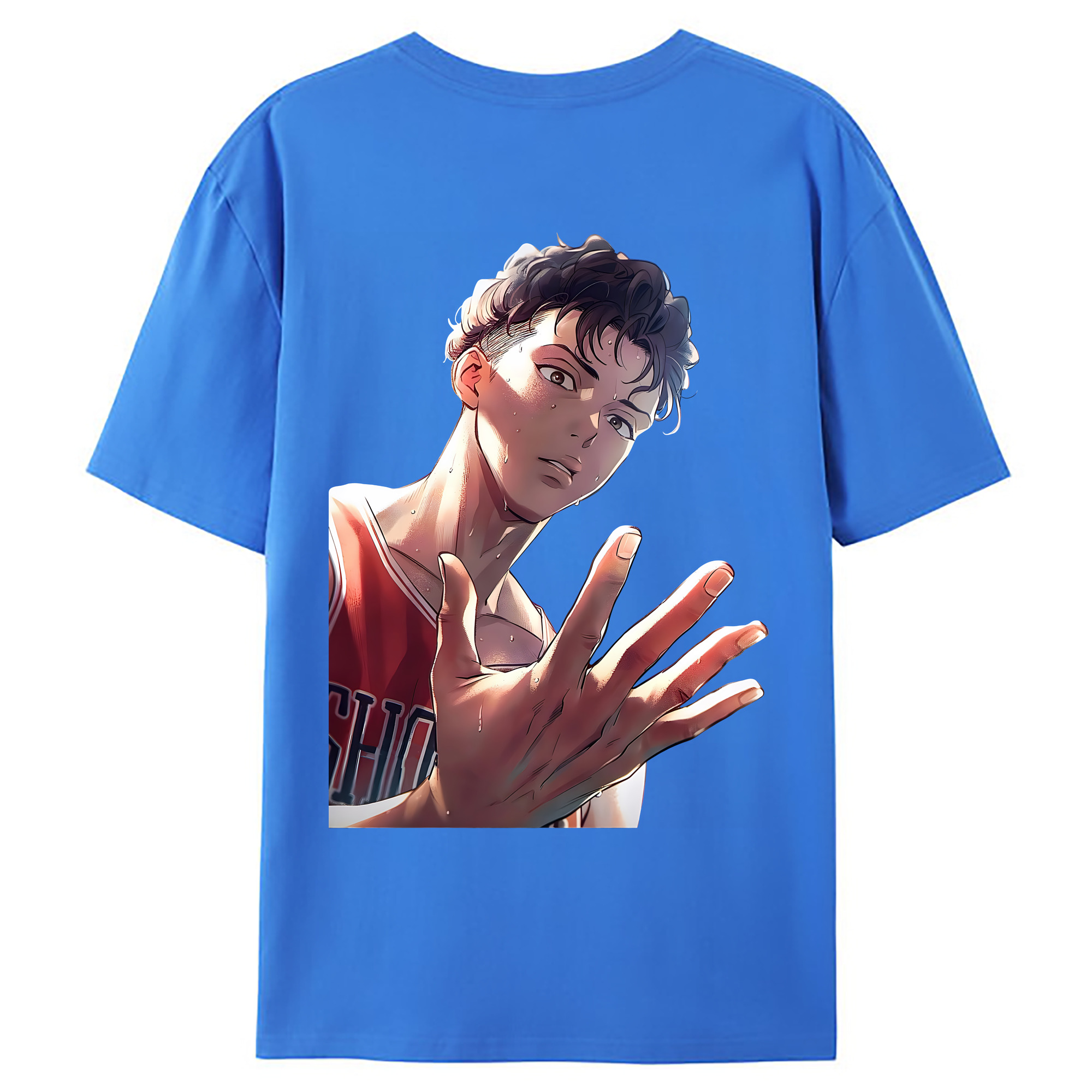 （画像用） SLAM DUNK／スラムダンク 綿100％ メンズ半袖Tシャツ（バックプリント） 通気性
