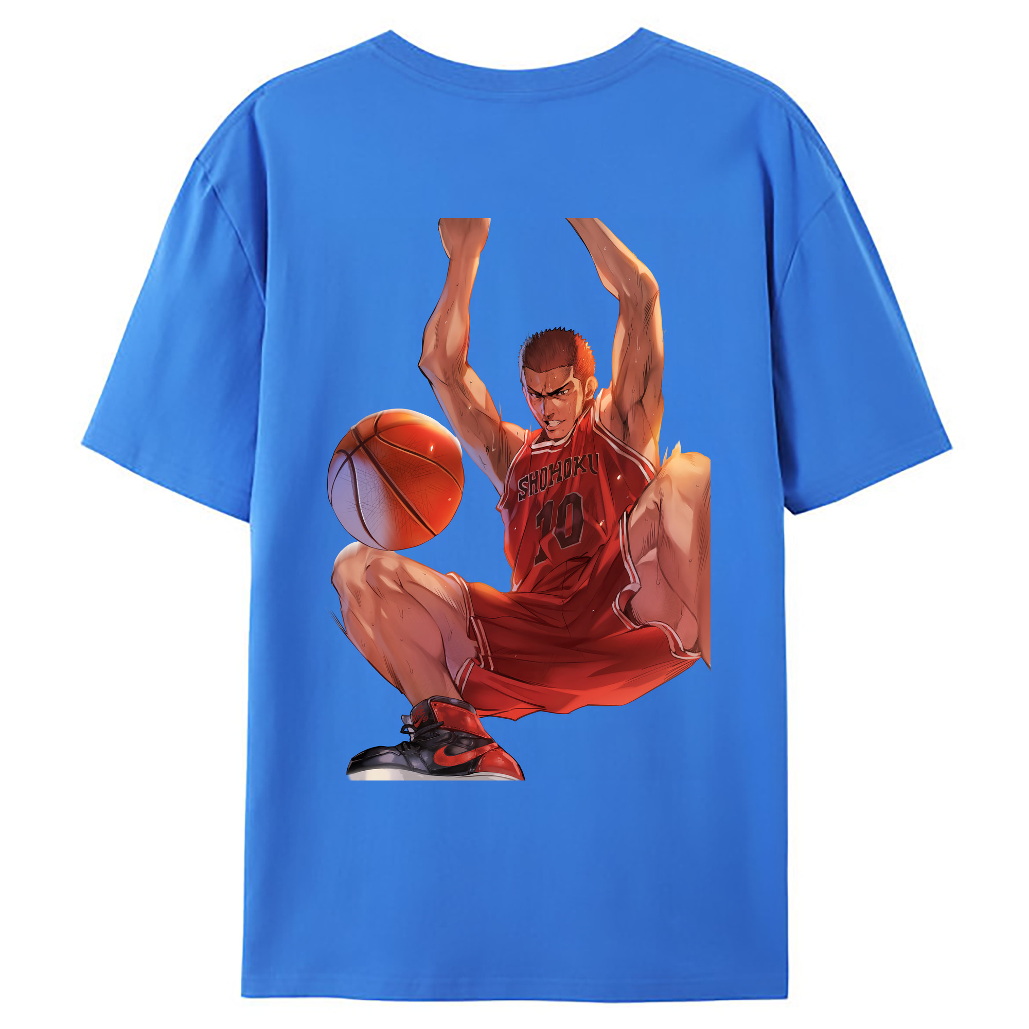（画像用） SLAM DUNK／スラムダンク 綿100％ メンズ半袖Tシャツ（バックプリント） 通気性