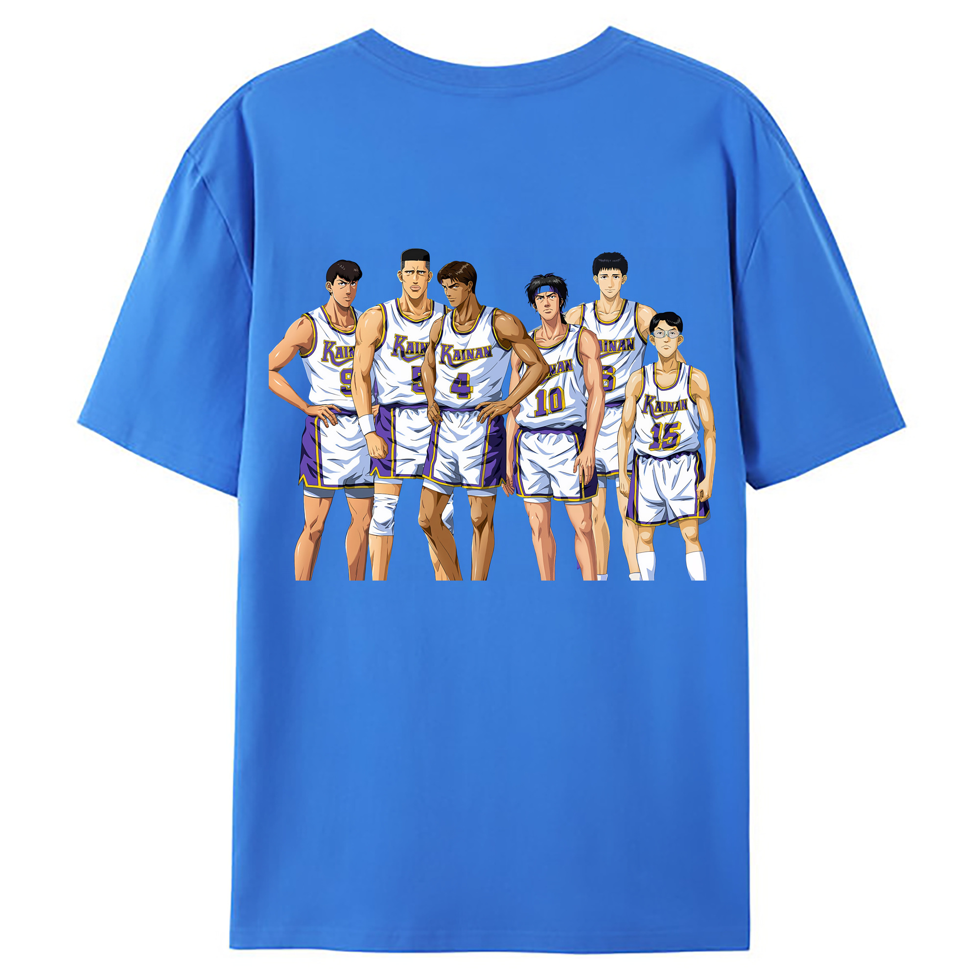（画像用） SLAM DUNK／スラムダンク 綿100％ メンズ半袖Tシャツ（バックプリント） 通気性