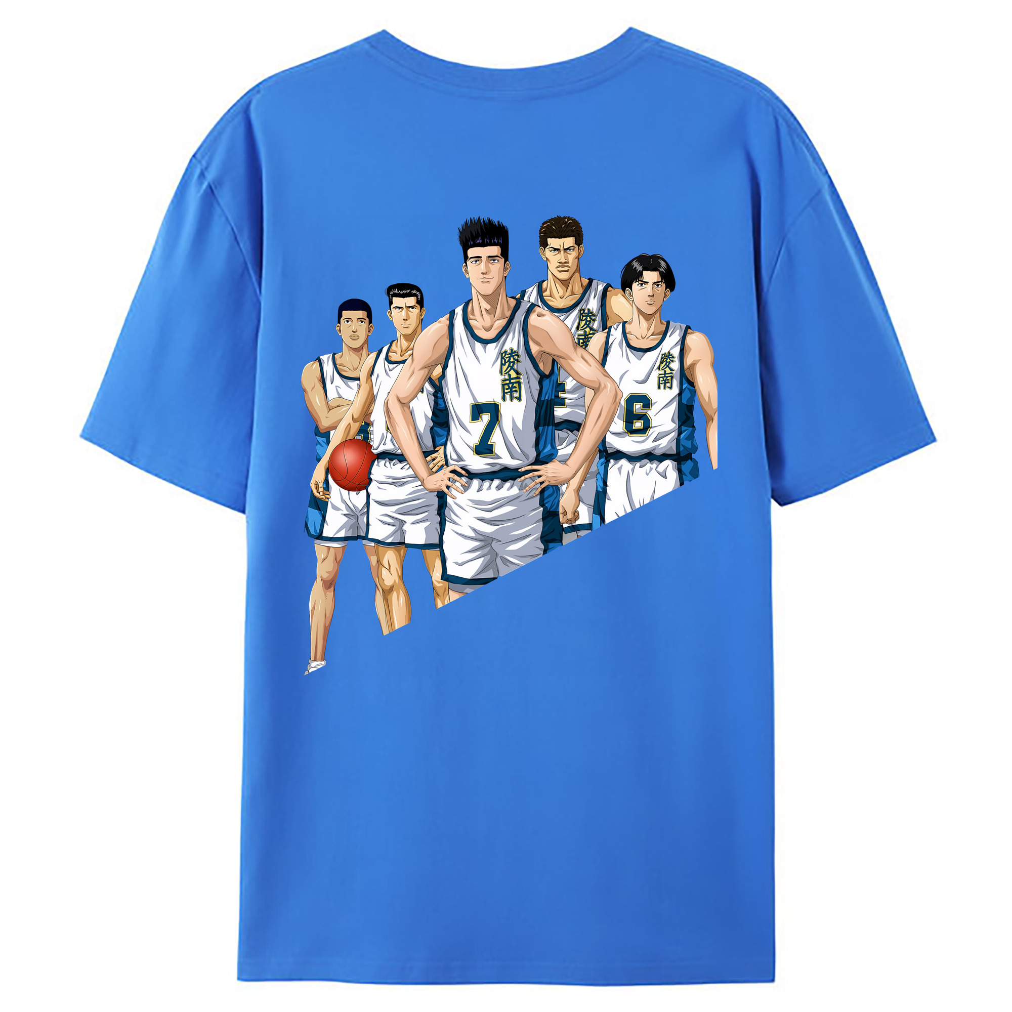 （画像用） SLAM DUNK／スラムダンク 綿100％ メンズ半袖Tシャツ（バックプリント） 通気性